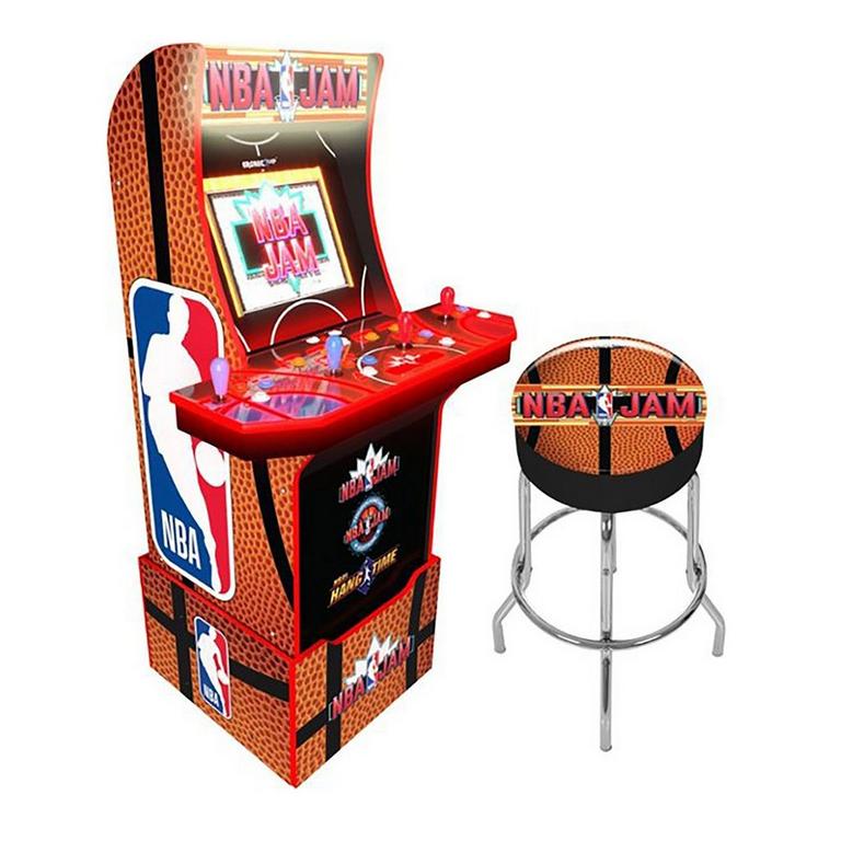 NBA Jam Wi-Fi Enabled Arcade Cabinet with Riser and Stool Arcade Arcade1Up GameStop