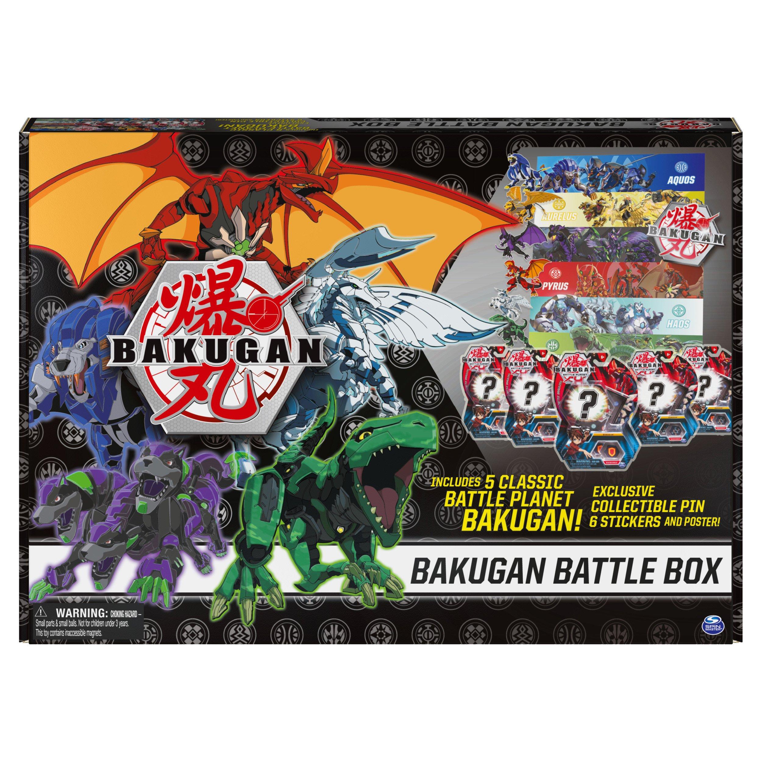 bakugan battle box gift set with 5 battle planet bakugan collectible figures
