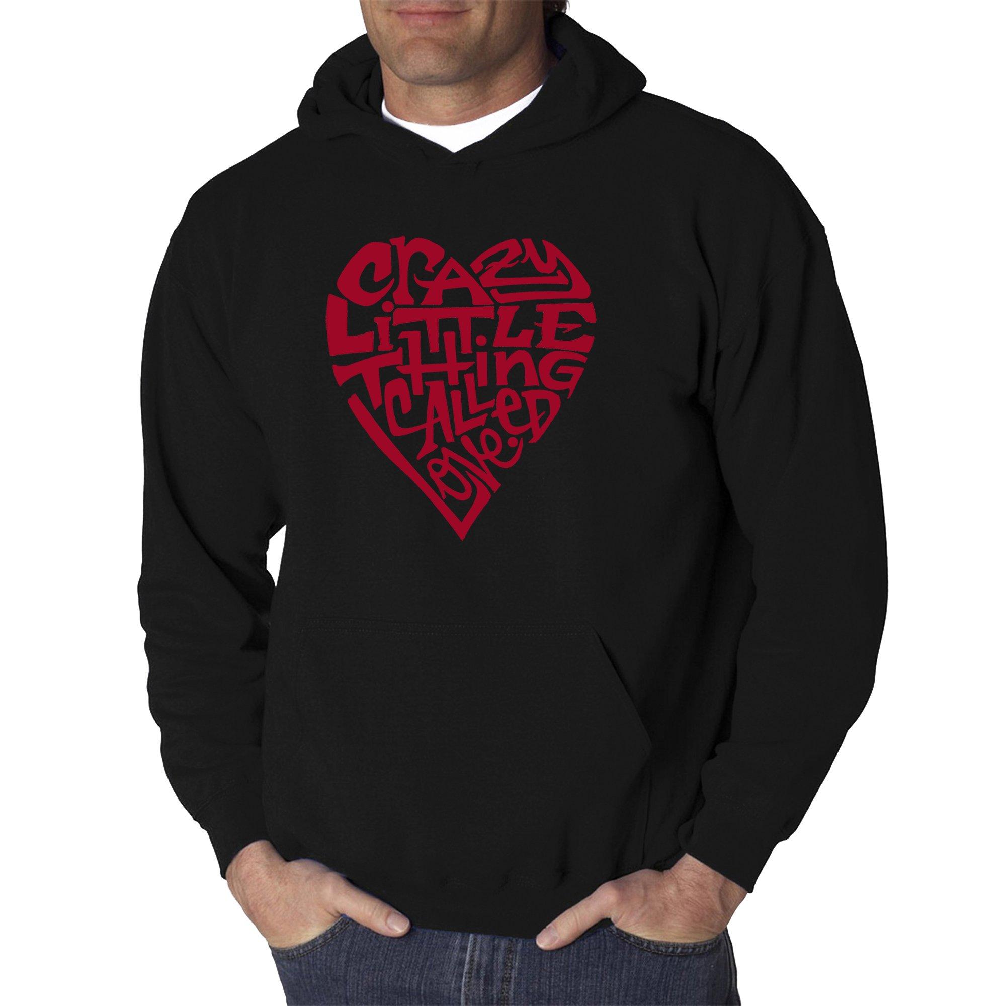 UPC 196042069867 product image for Crazy Little Thing Called Love Heart Word Art Mens Hooded Sweatshirt, Black 2X-L | upcitemdb.com