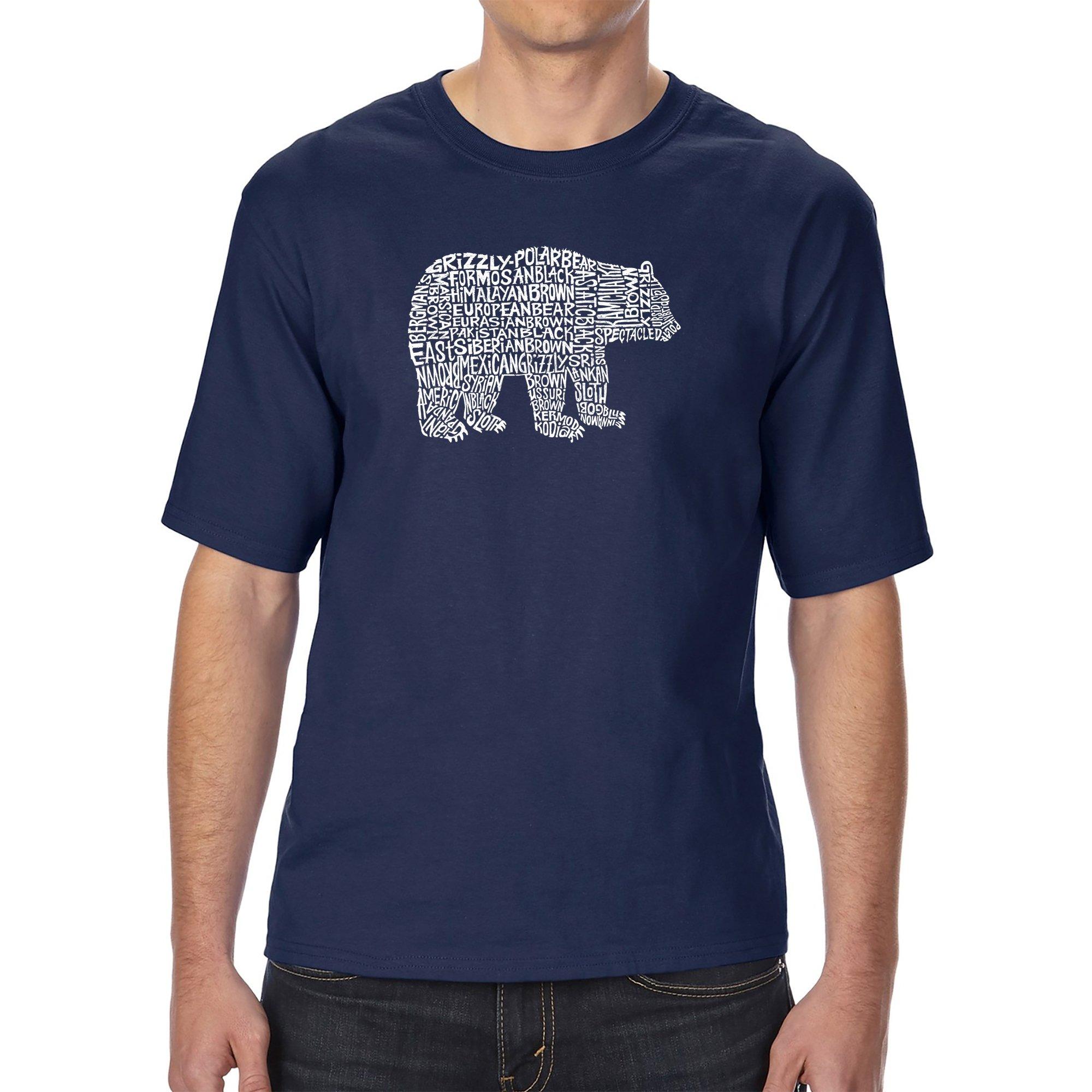 List of Bear Species Bear Word Art Mens Tall T-Shirt, Navy Large LA Pop Art GameStop