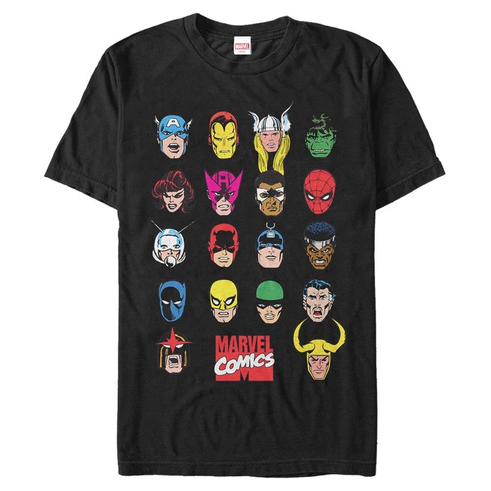 Marvel Comics Character Heads Men's T-Shirt, Size: Large, Fifth Sun