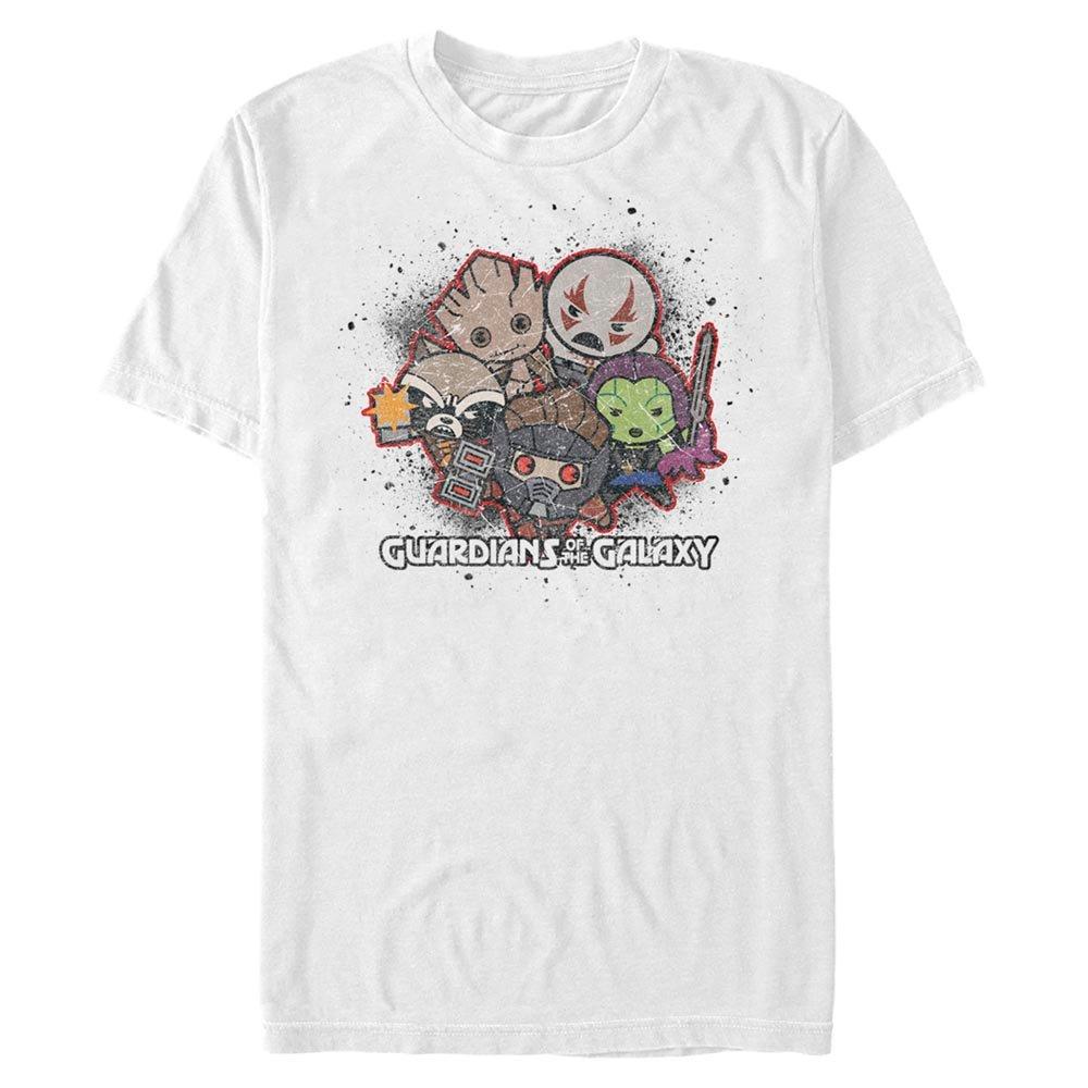 Marvel Guardians of the Galaxy Splatter Chibi Group Men's T-Shirt, Size: Small, Fifth Sun