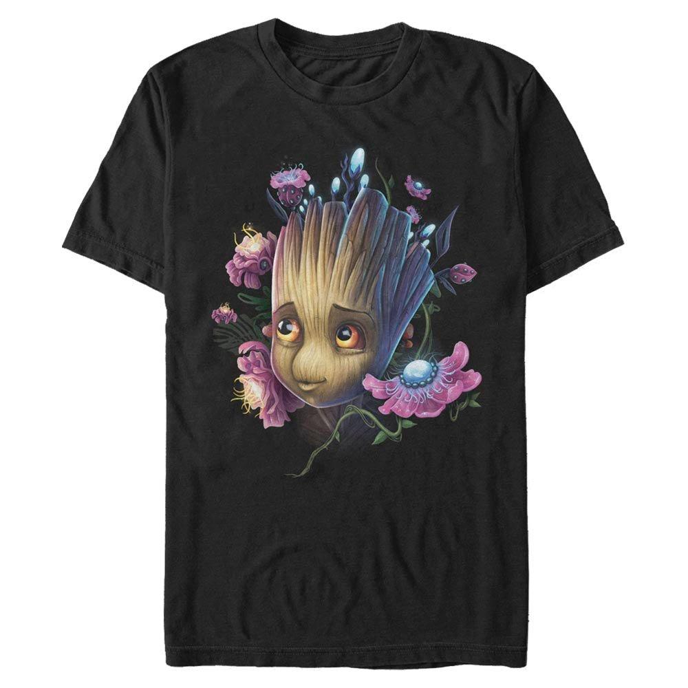 Marvel Guardians of the Galaxy Groot Flower Men's T-Shirt, Size: Small, Fifth Sun