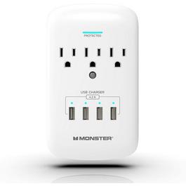 Monster Surge Protectors Wall Tap 3 Outlets with 4 USB Ports (GameStop)