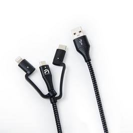 Atrix 3-in-1 Braided Nylon Charging Cable for Lightning, USB-C and Micro-USB Devices (GameStop)