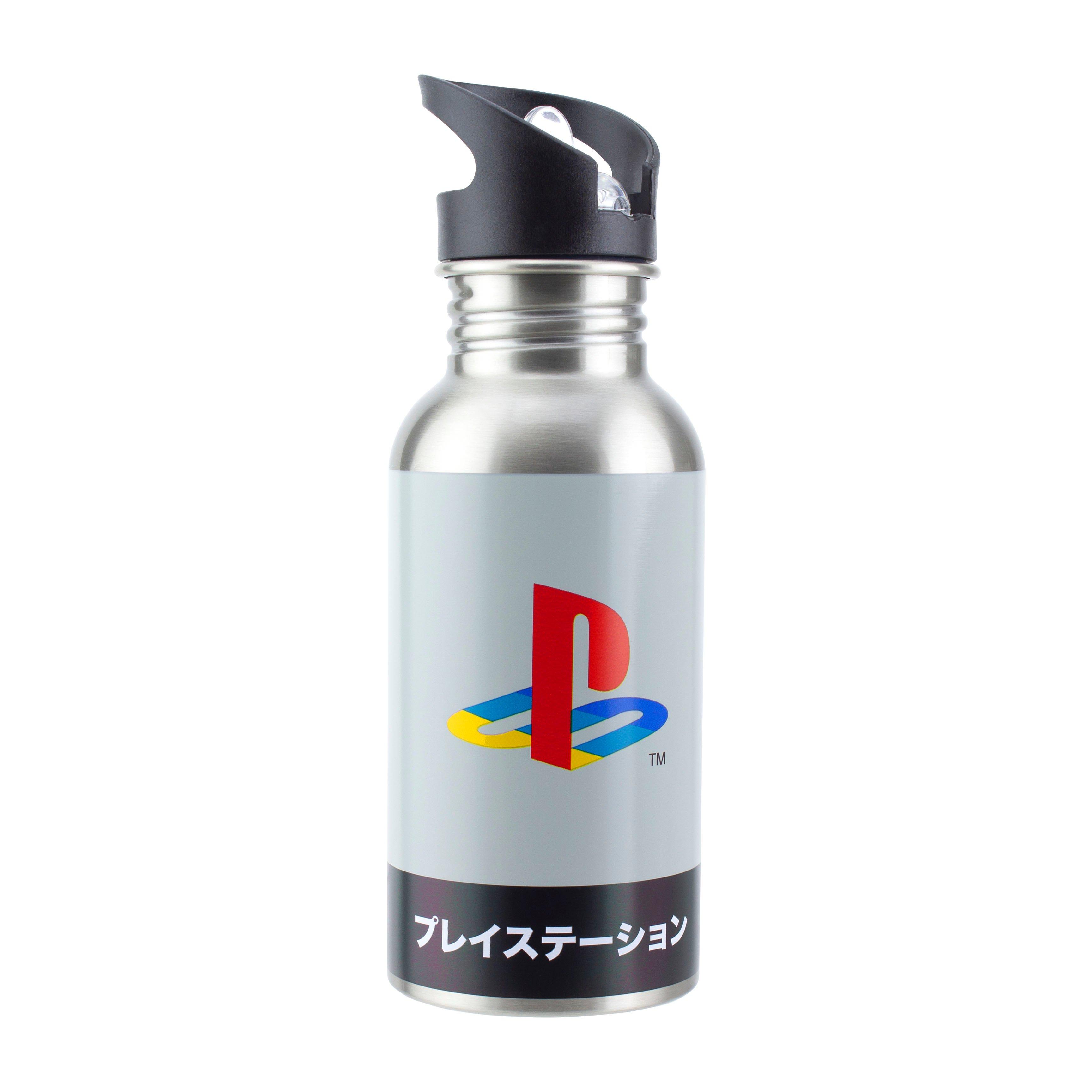 Paladone Playstation Heritage Metal Water Bottle with Straw (GameStop)