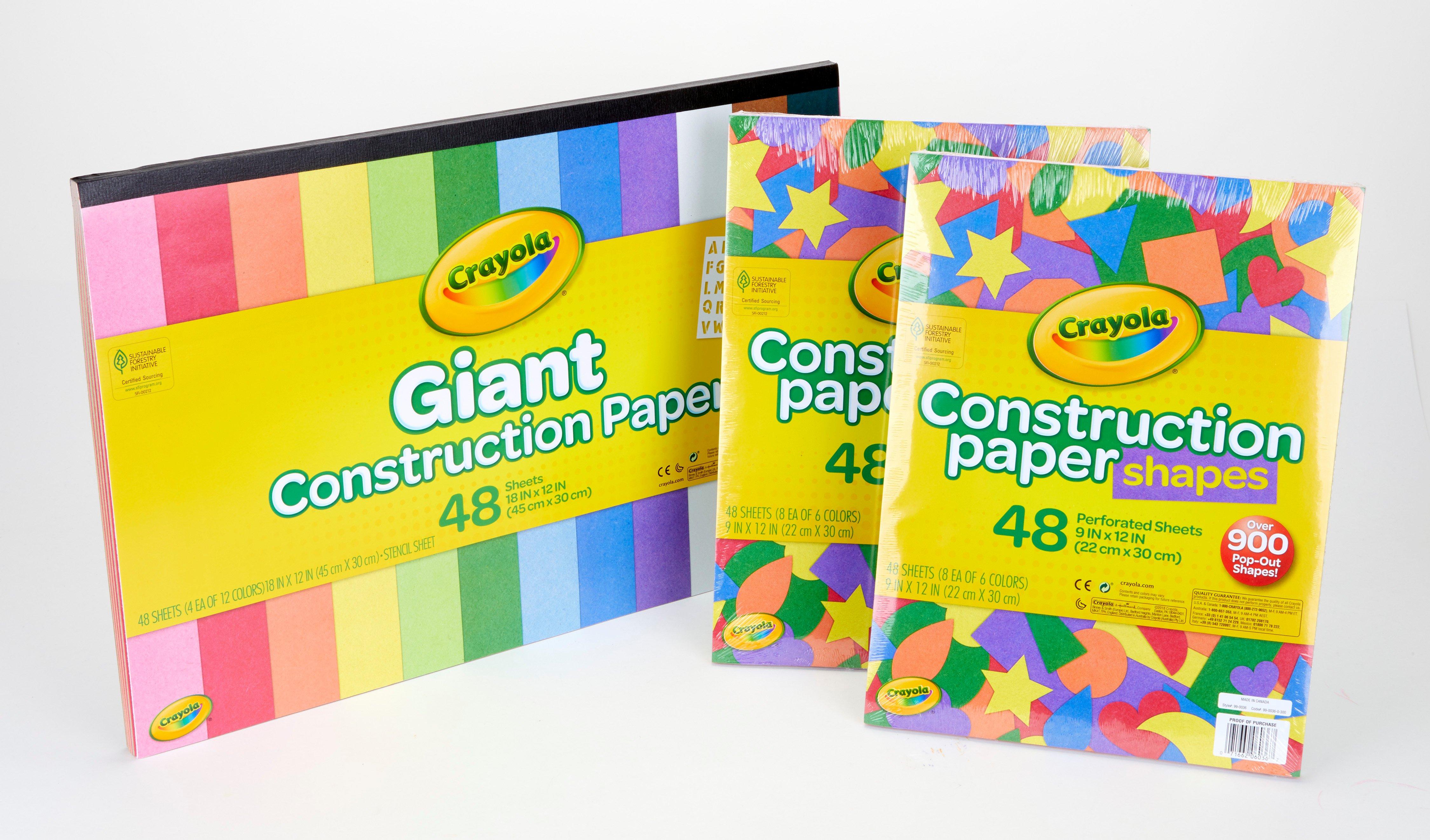 Crayola Bulk Construction Paper Set Shapes Stencils 144 Construction