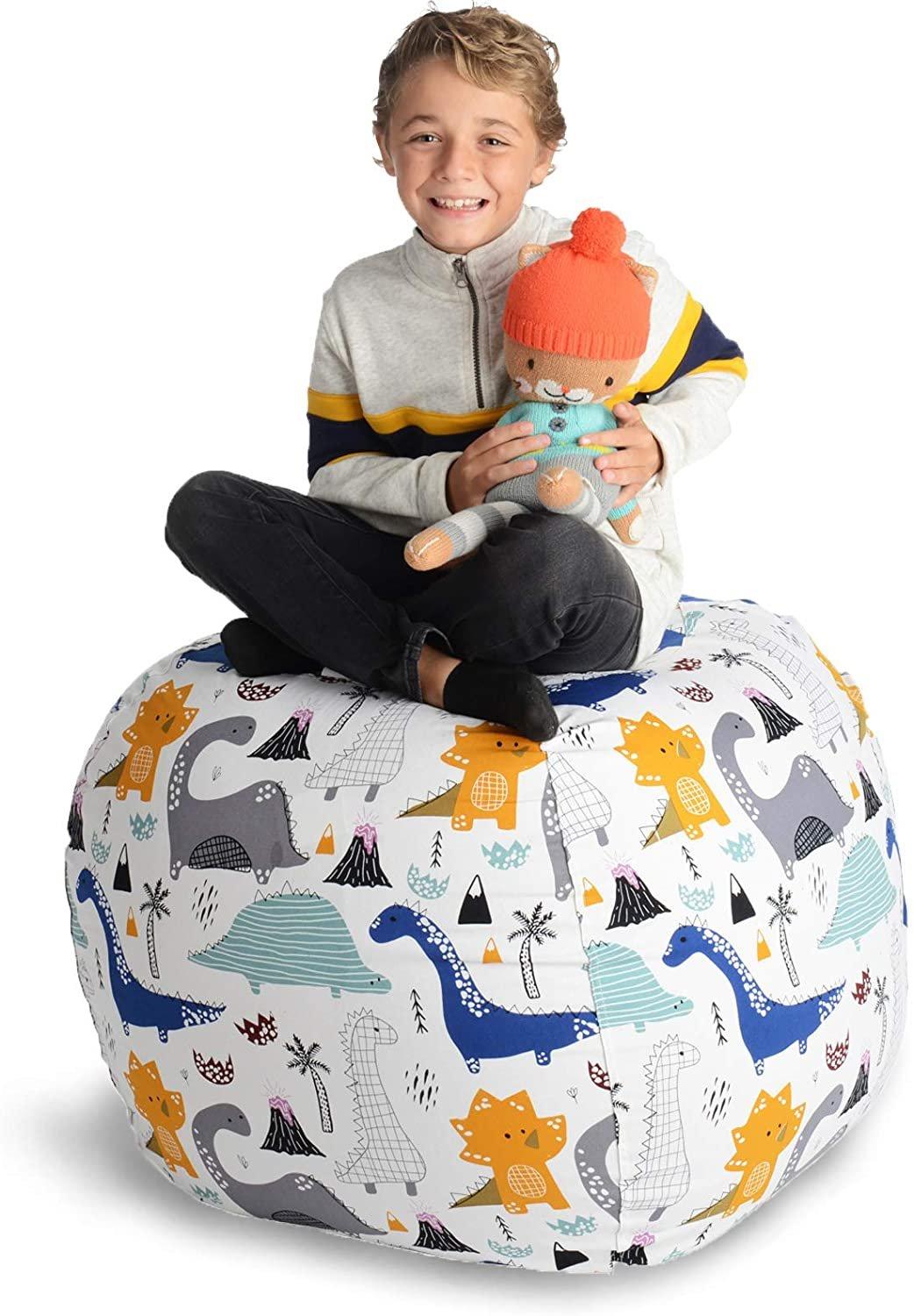 Capital Hill Creative QT Stuff'n Sit Stuffed Animal Storage Bean Bag 38In Dinosaur (GameStop