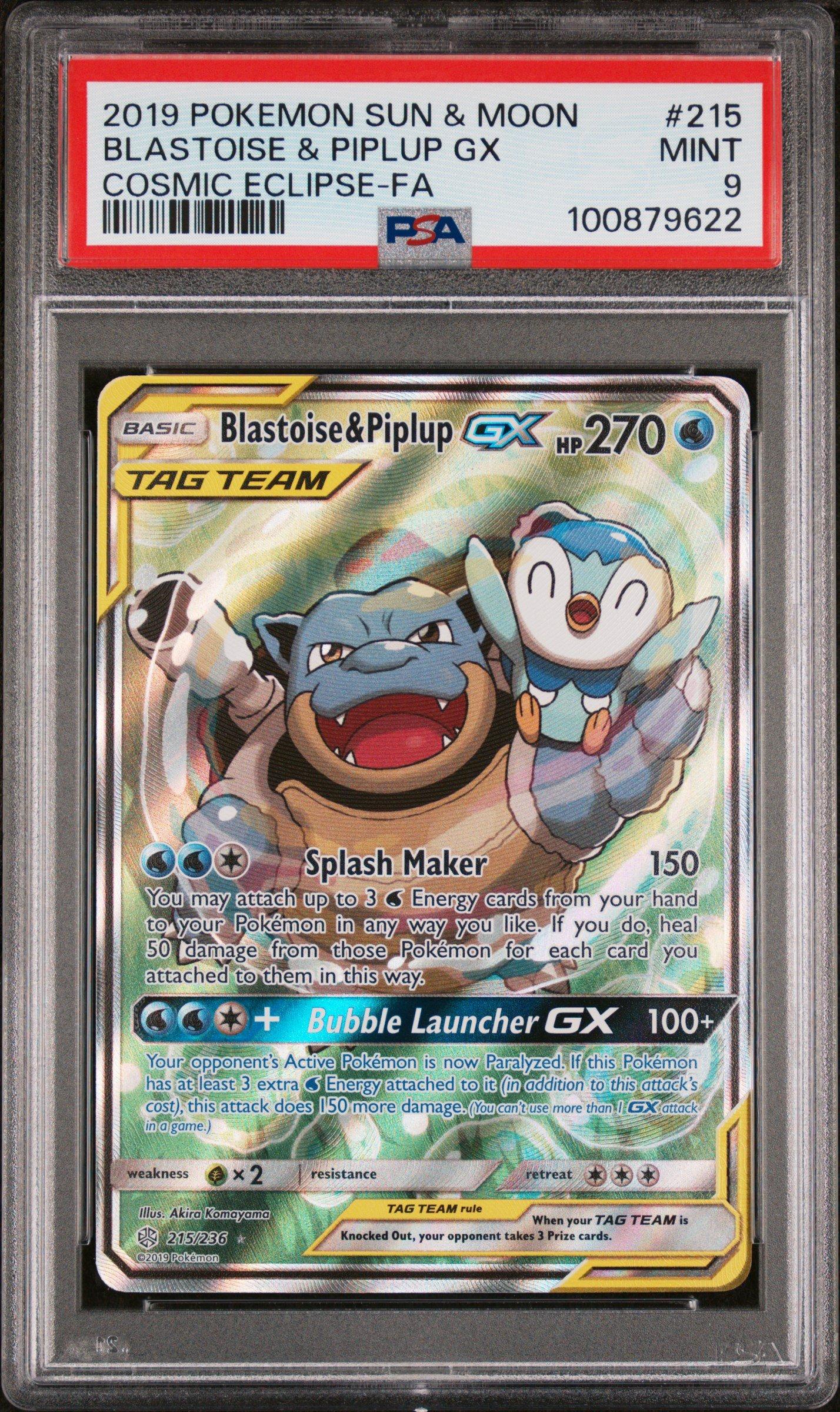 Pokemon Sun Moon Cosmic Eclipse Full Art Blastoise Piplup