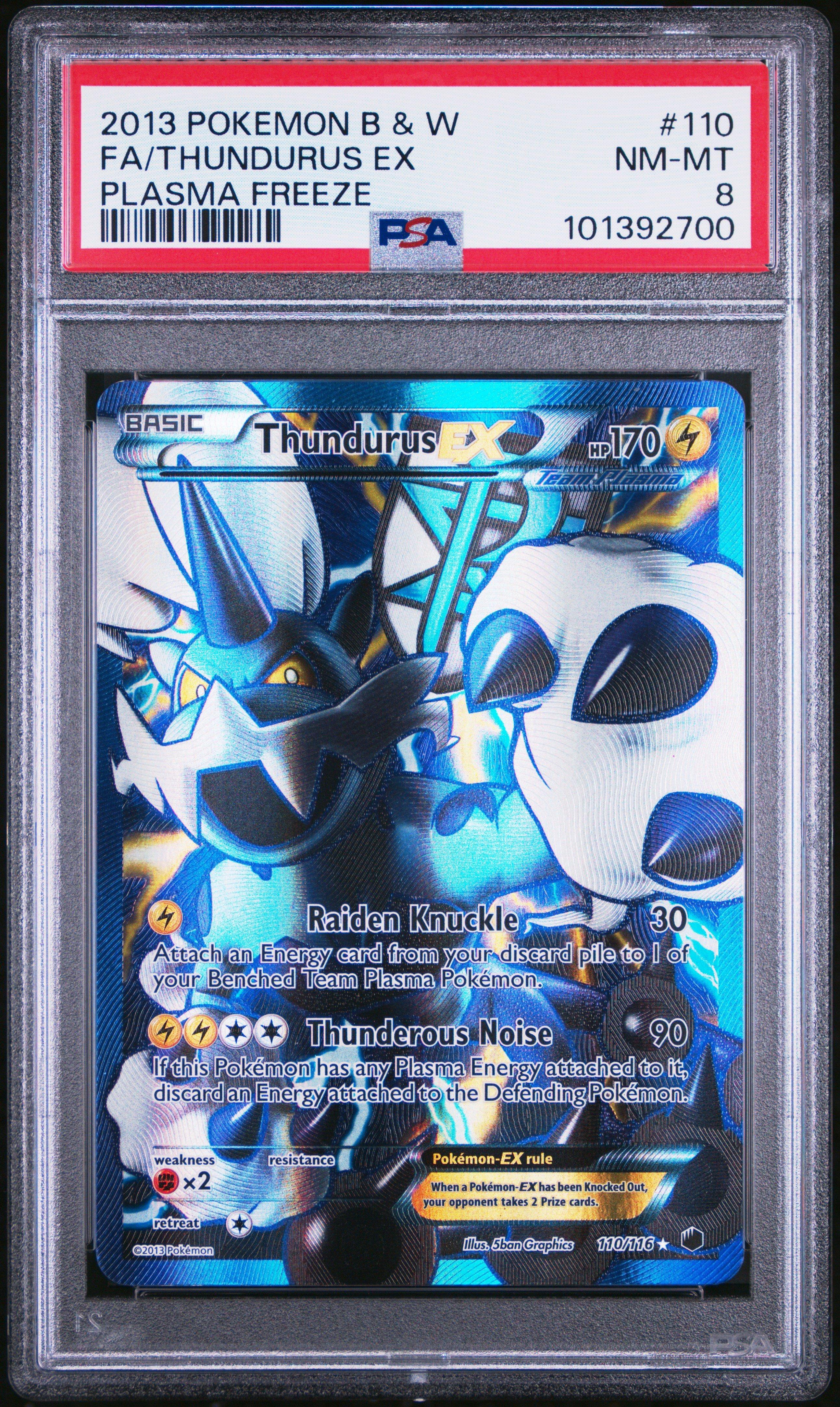 2013 Pokemon Black White Plasma Freeze 110 Full Art Thundurus Ex PSA