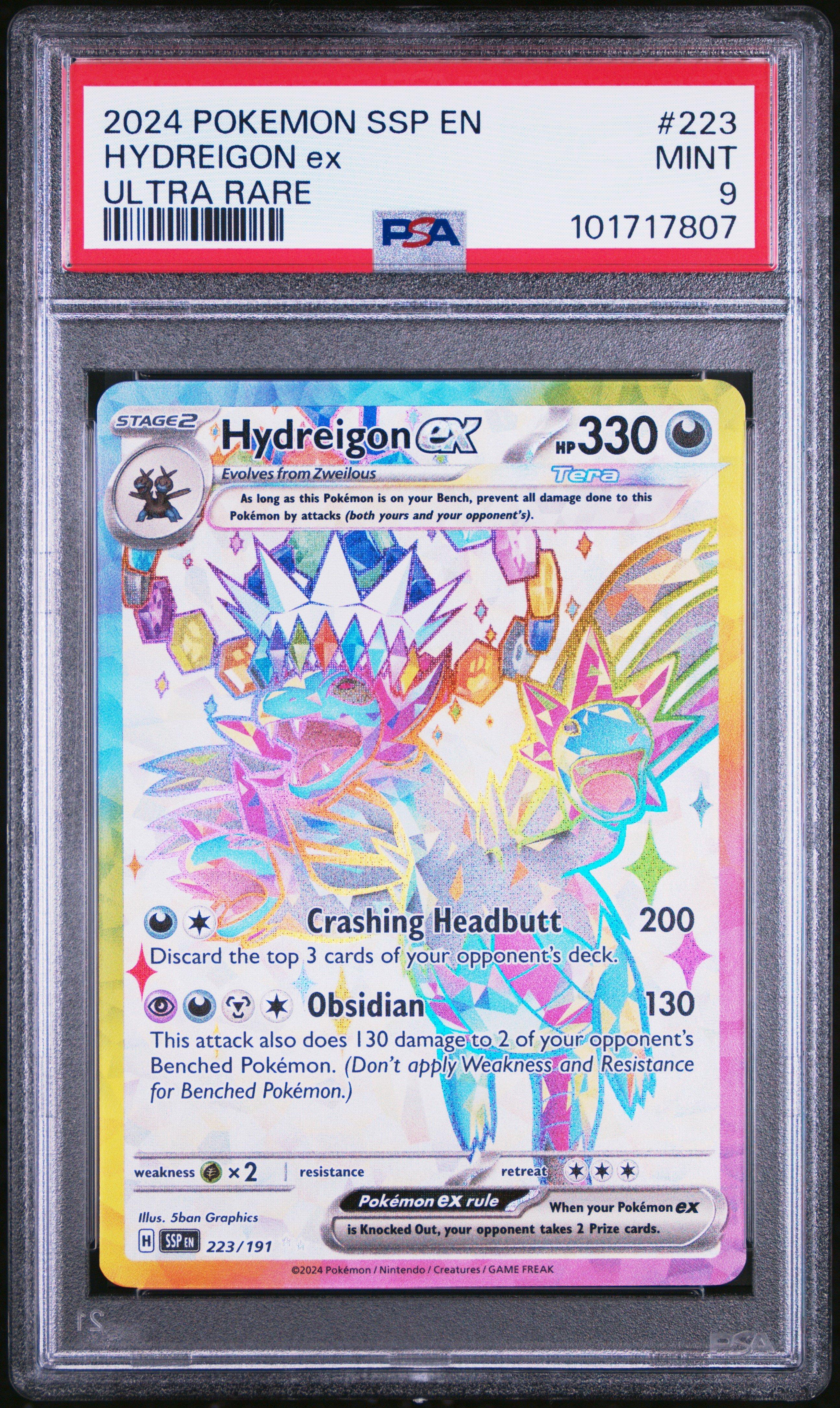 2024 Pokemon Ssp En Surging Sparks 223 Hydreigon Ex Ultra Rare PSA 9