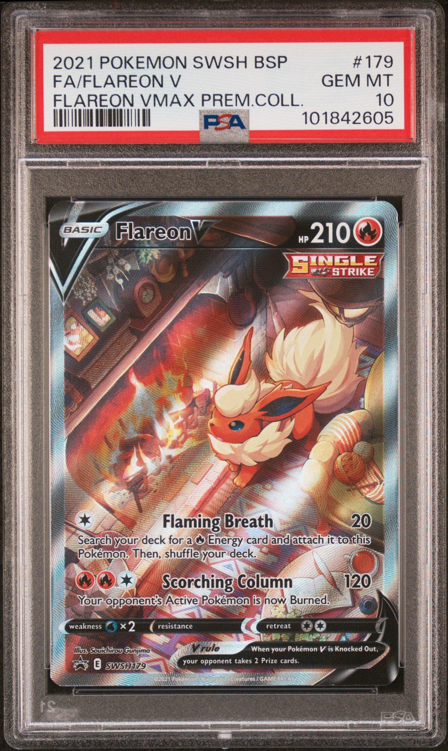 2021 Pokemon Swsh Black Star Promo 179 Full Art Flareon V Flareon Vmax