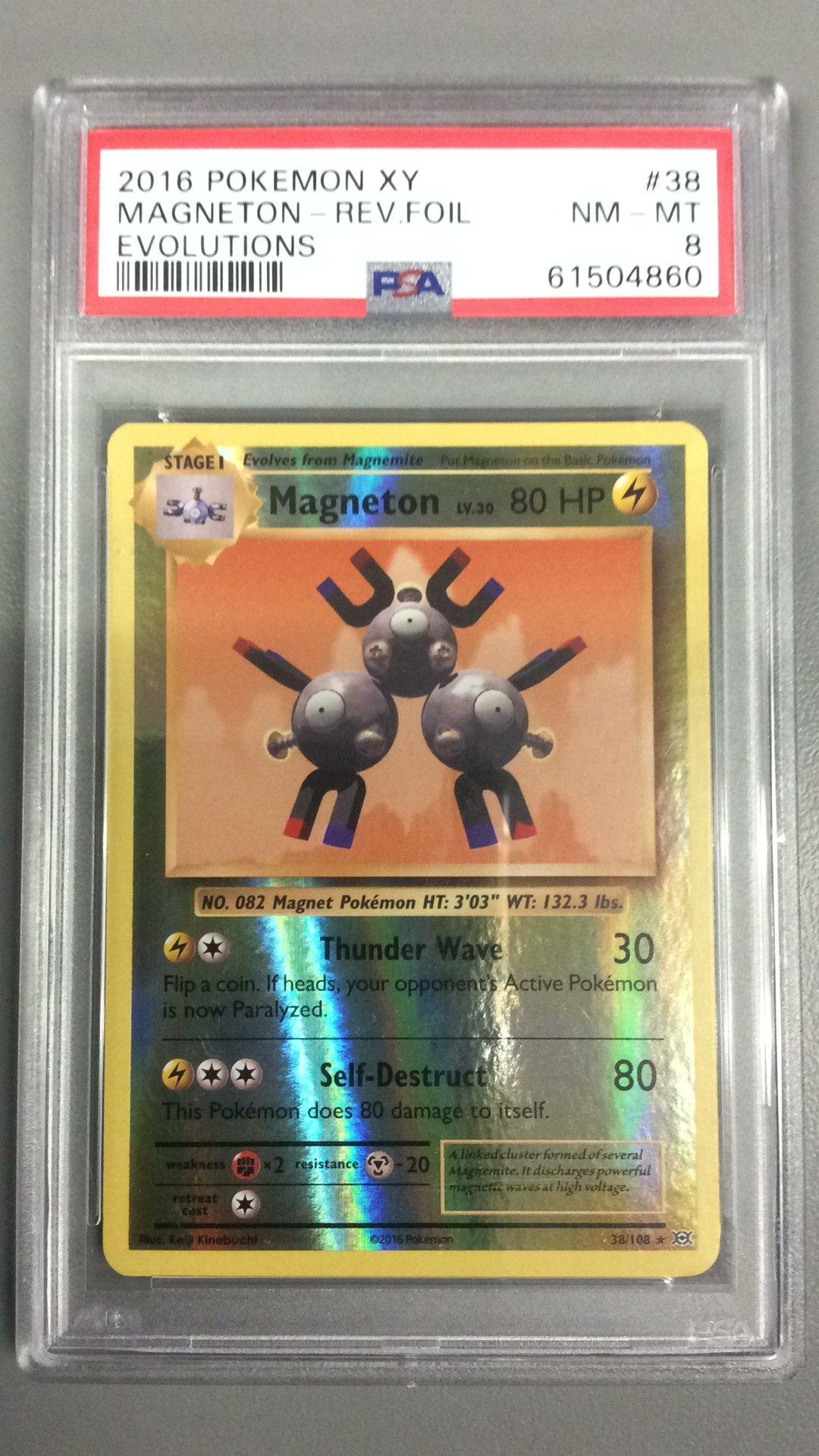 2016 Pokemon Xy Evolutions 38 Magneton Reverse Foil PSA 8 GameStop