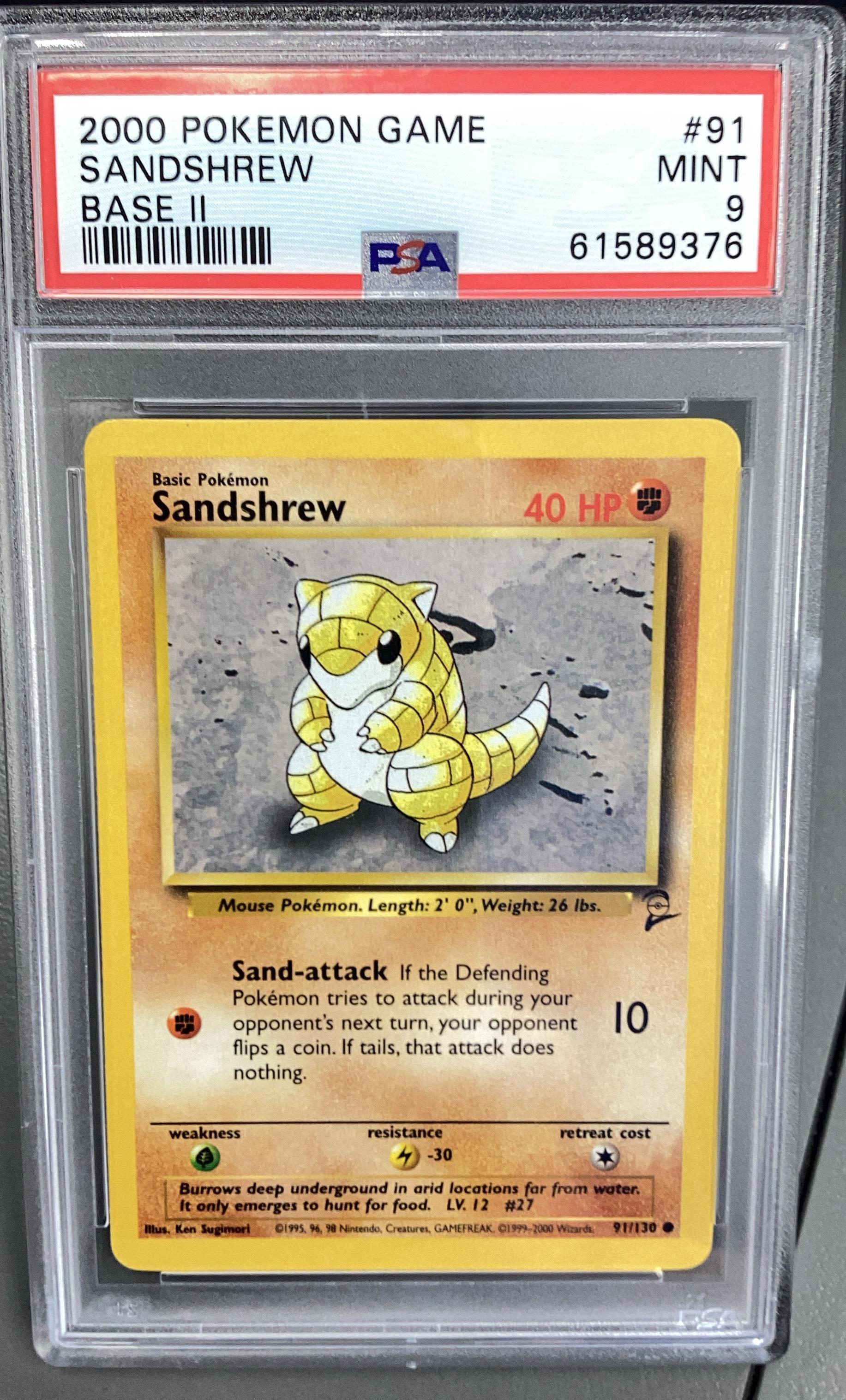 2000 Pokemon Game Base Ii 91 Sandshrew PSA 9 GameStop