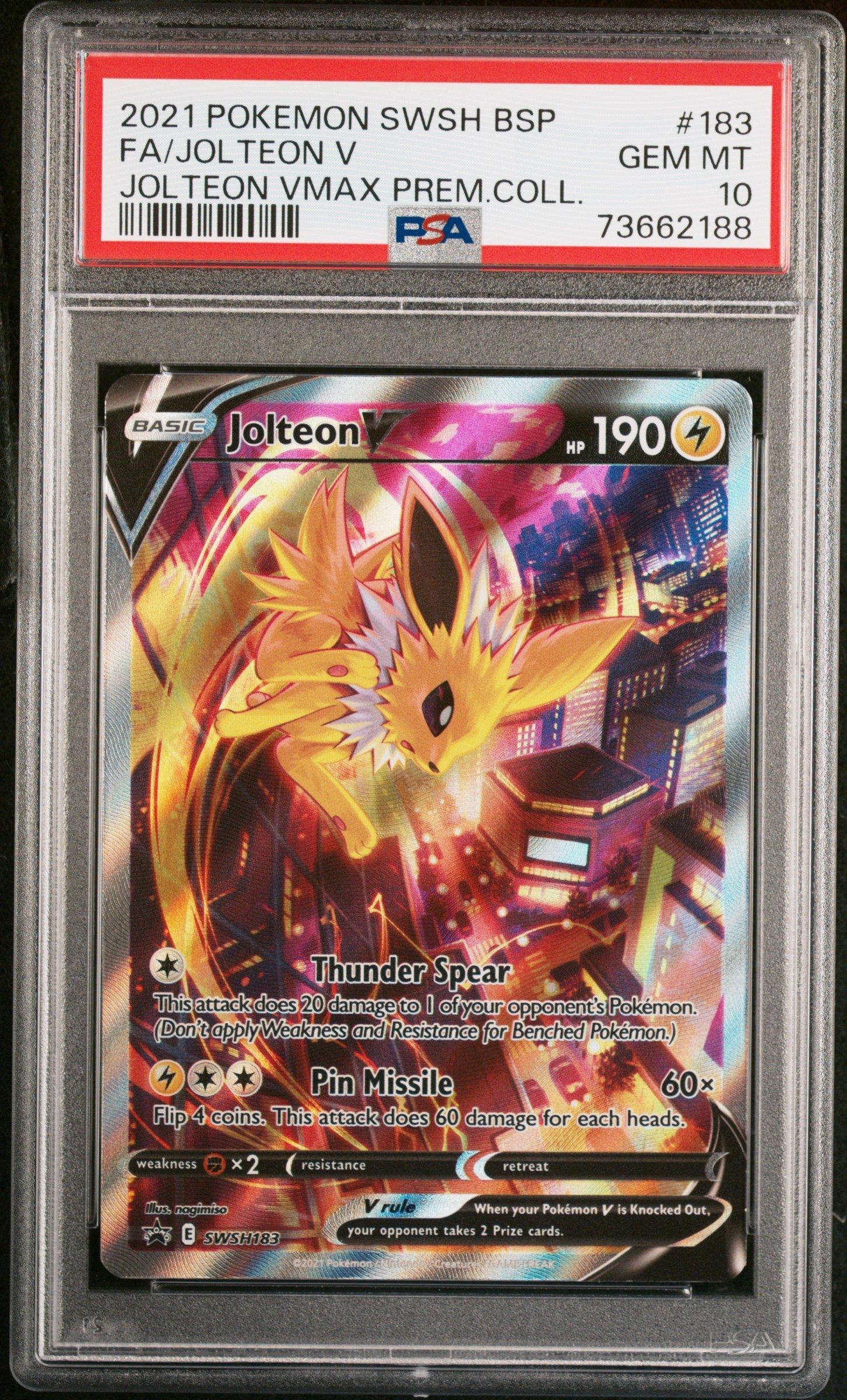 2021 Pokemon Swsh Black Star Promo 183 Full Art Jolteon V Jolteon Vmax