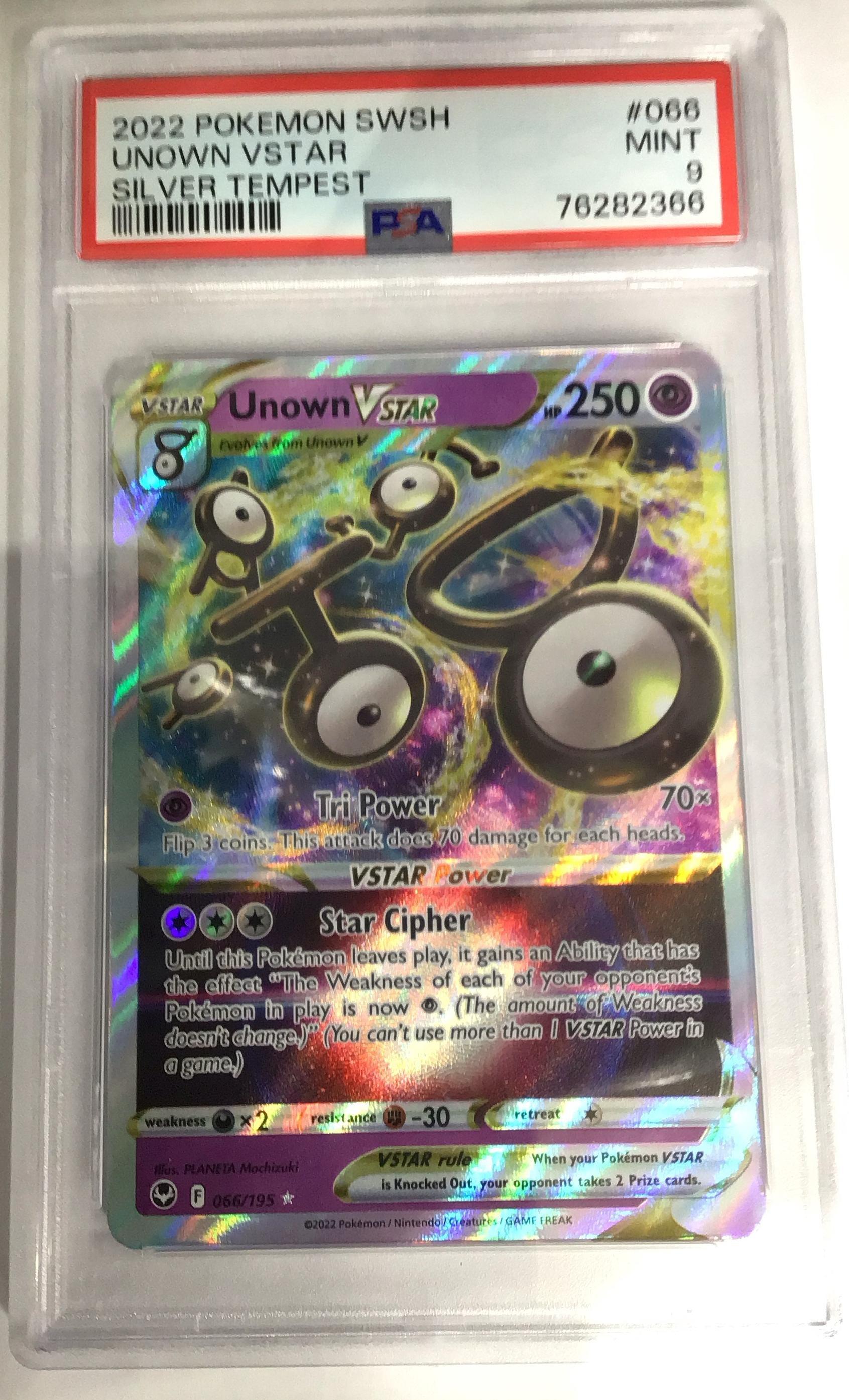 2022 Pokemon Sword Shield Silver Tempest 066 Unown Vstar PSA 9 GameStop