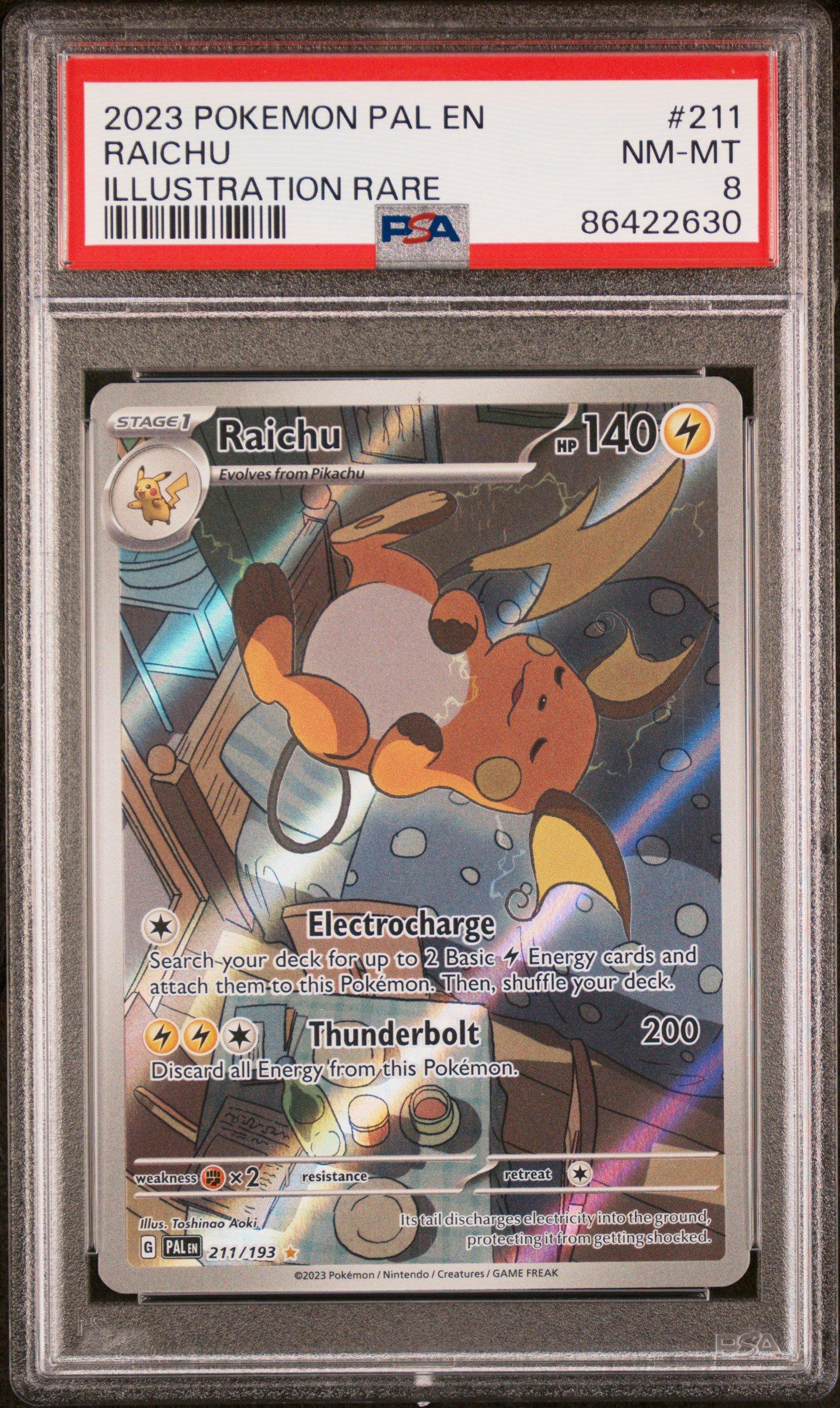 2023 Pokemon Pal En Paldea Evolved 211 Raichu Illustration Rare PSA 8