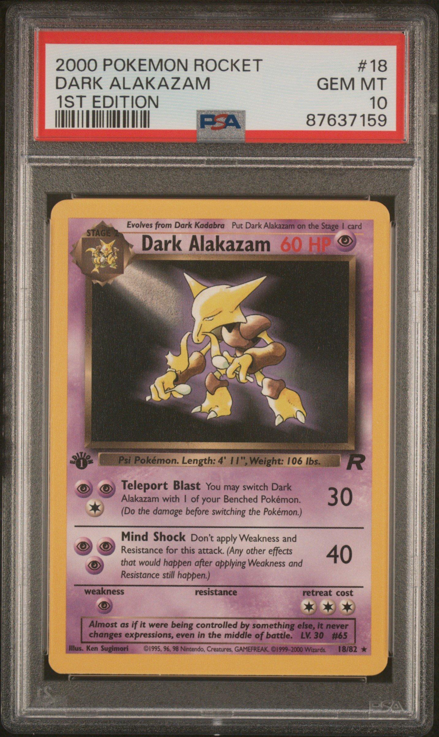 2000 Pokemon Rocket 18 Dark Alakazam 1st Edition PSA 10 GameStop