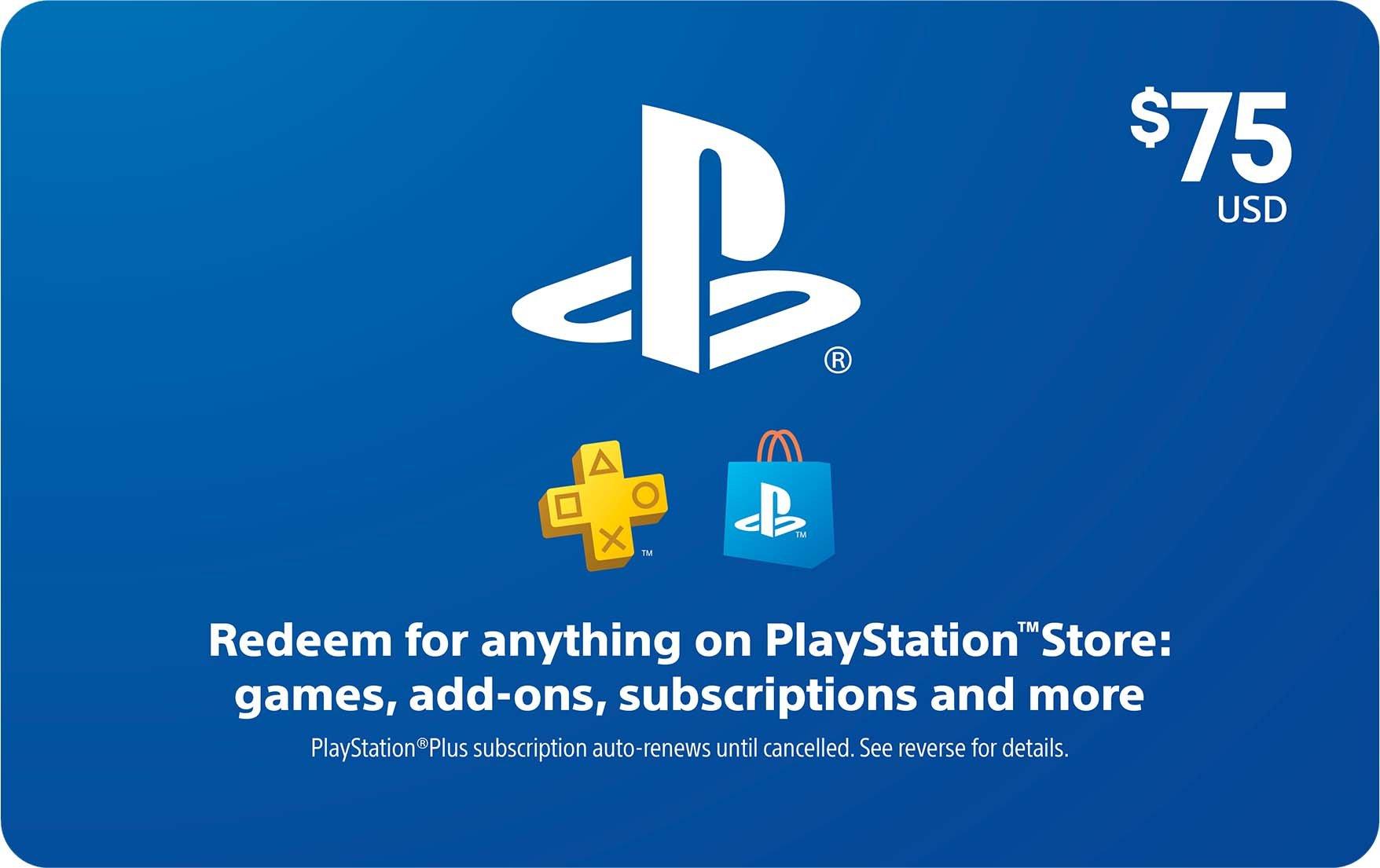 PlayStation Store Gift Card $75