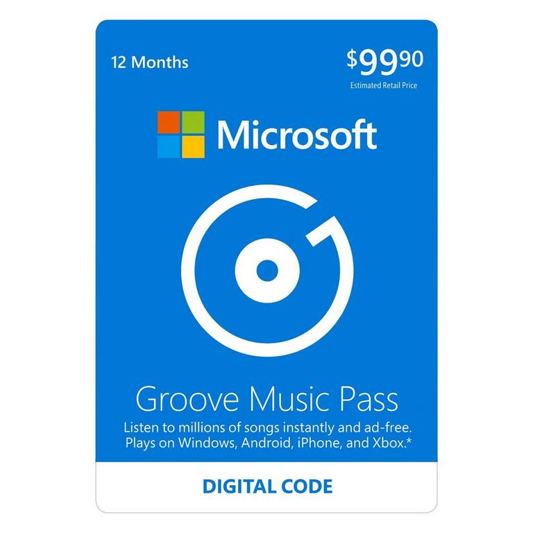 Microsoft Groove Music Pass 12 Month Subscription
