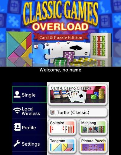 Classic Games Overload: Card and Puzzle Edition - Nintendo 3DS