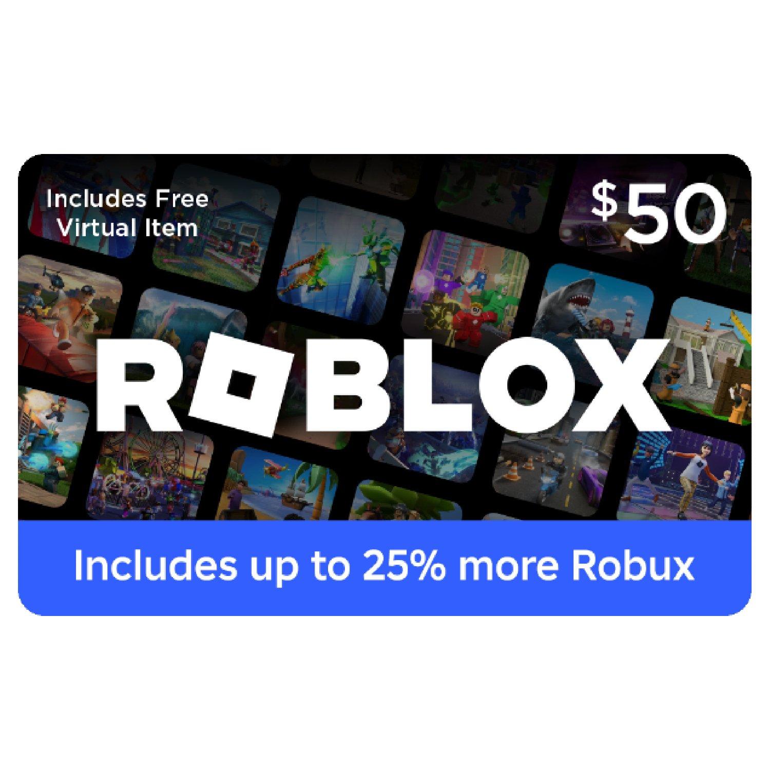 ロブロックスカード Roblox $50 Digital Gift Card (Includes Bonus Virtual Item