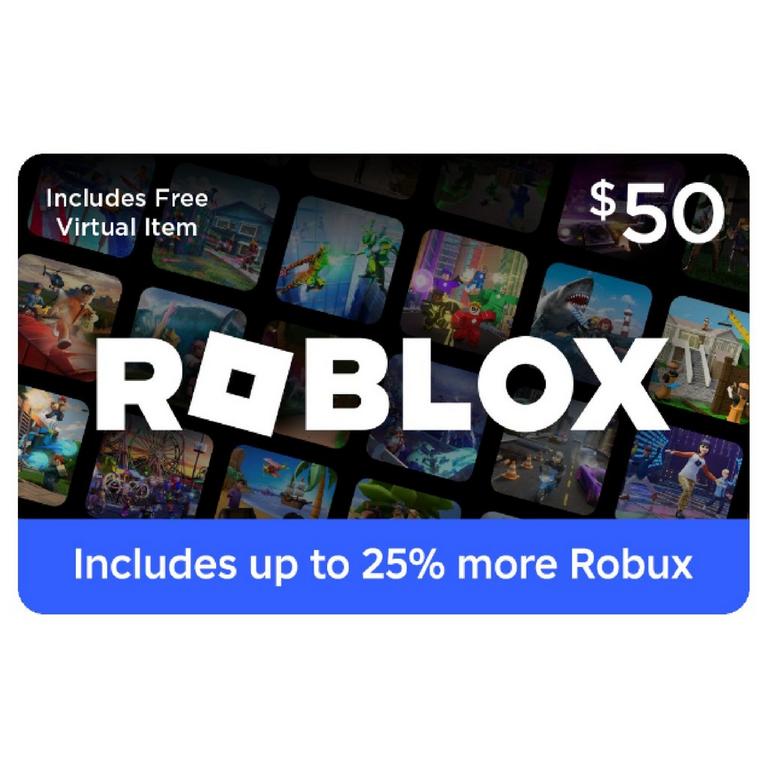 Roblox $50 Digital Gift Card (Includes Bonus Virtual Item)