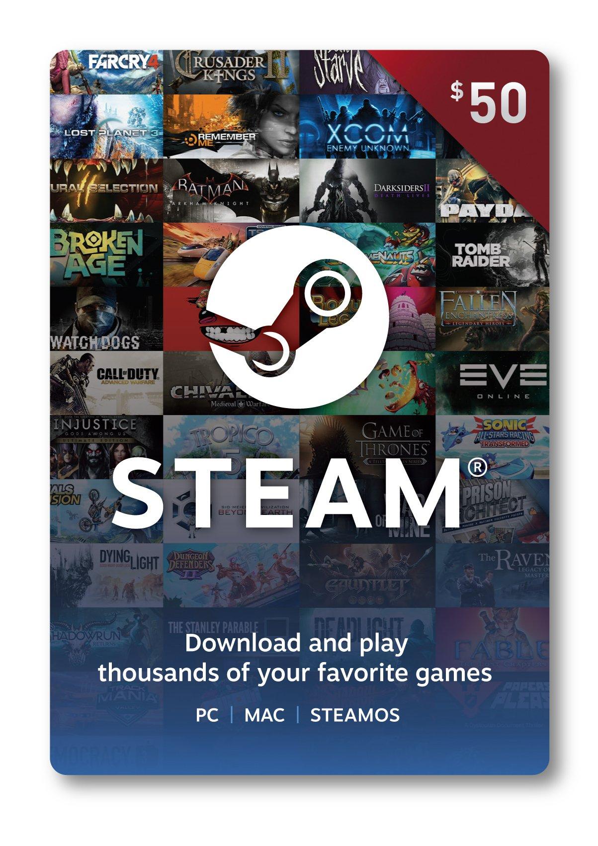 Valve Steam Wallet Card $50