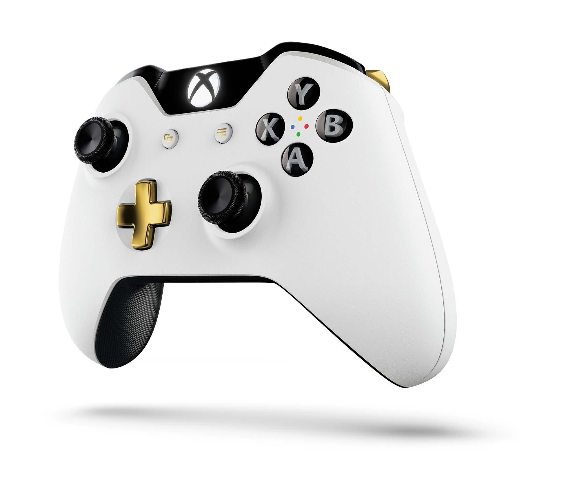 gold and white xbox controller
