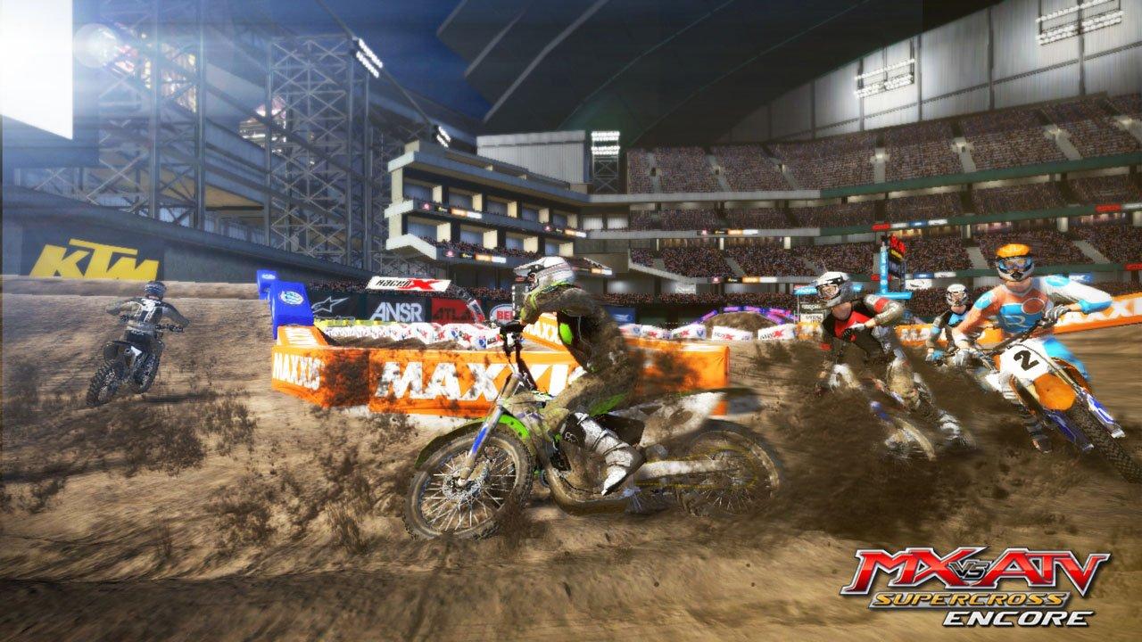 MX vs ATV Supercross Encore (Playstation 4 - PS4) 2 player split screen.  Customized rider and bike. 