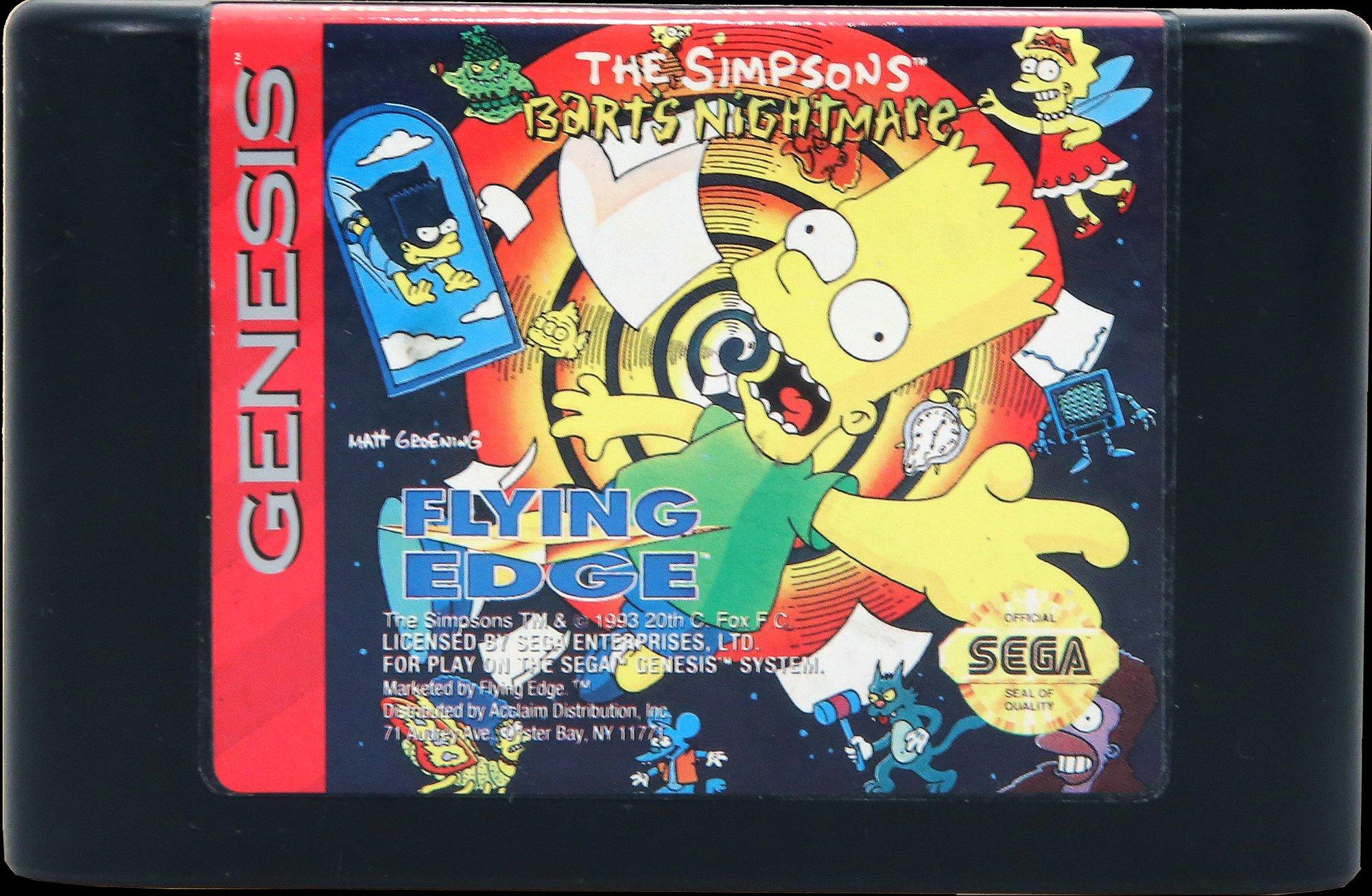 The Simpsons: Bart's Nightmare - Sega Genesis, Sega Genesis