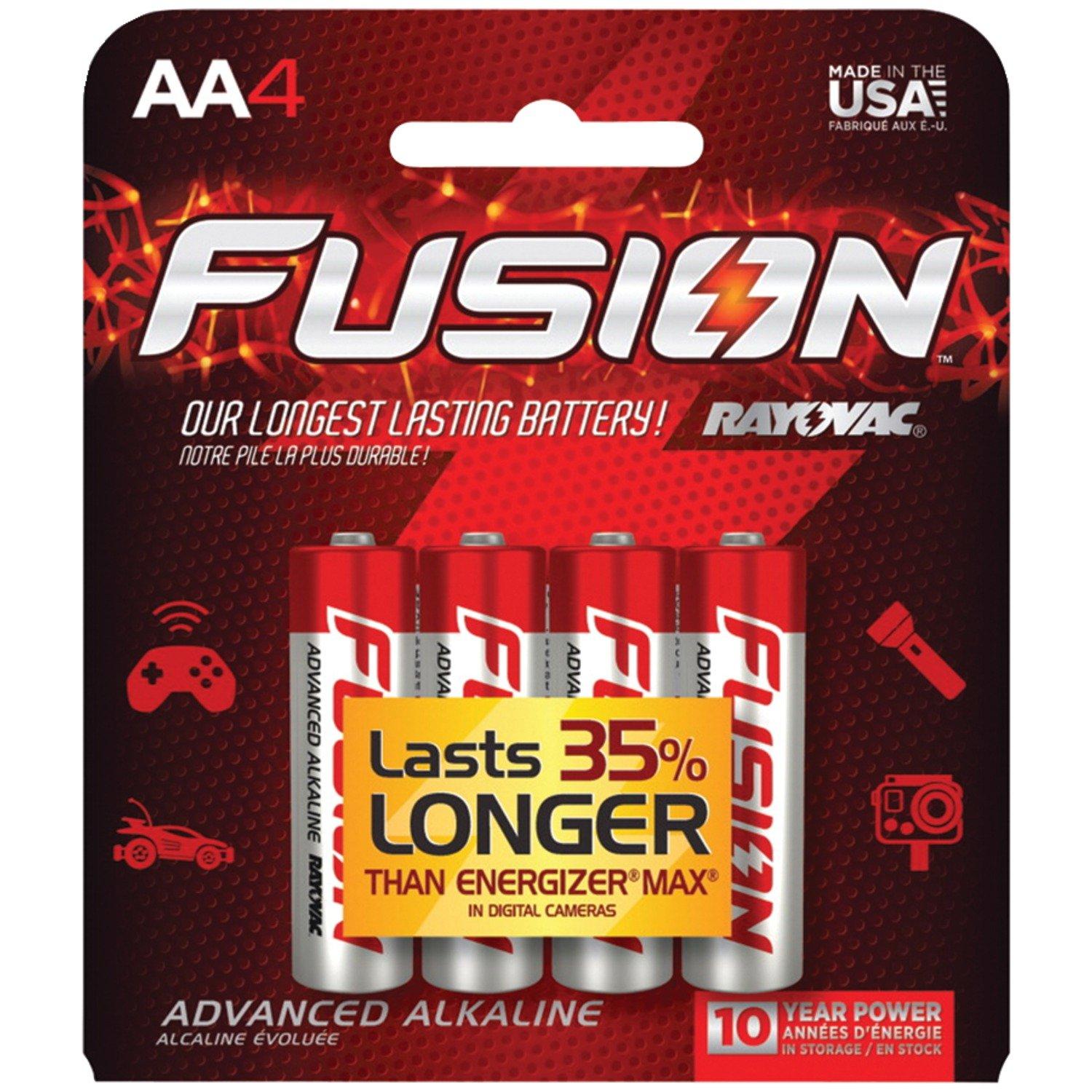 Rayovac Fusion AA Batteries 4 Pack