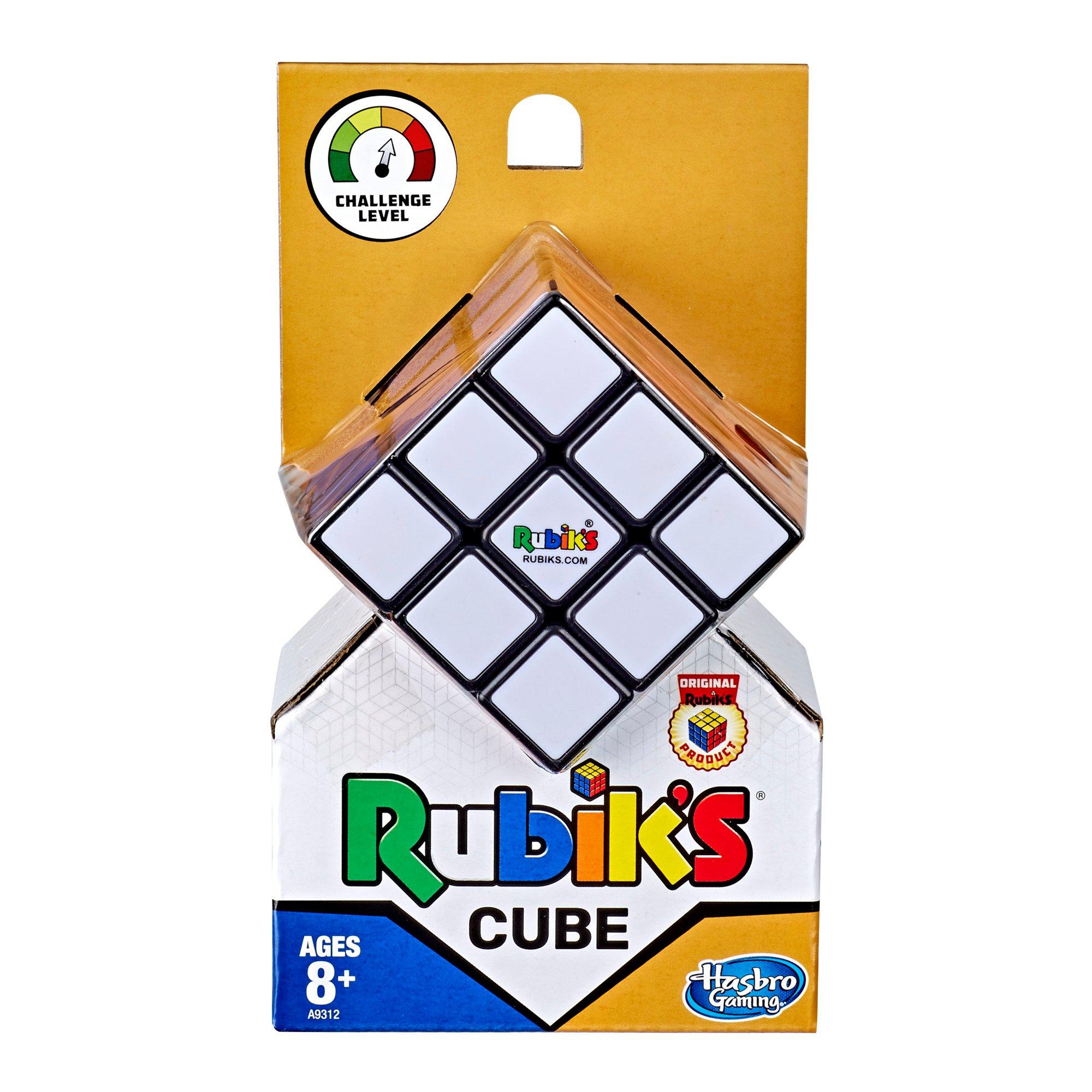 Rubiks Cube 3x3 Original Brain Teaser Puzzle Strategy w/Stand Hasbro 