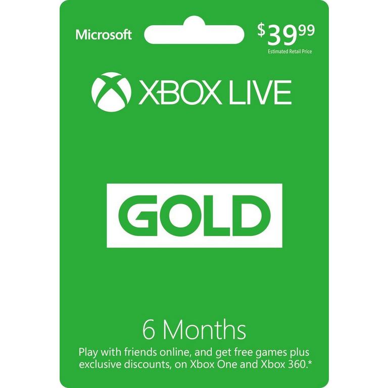 Xbox Live Gold 6 Month Membership Xbox One Gamestop