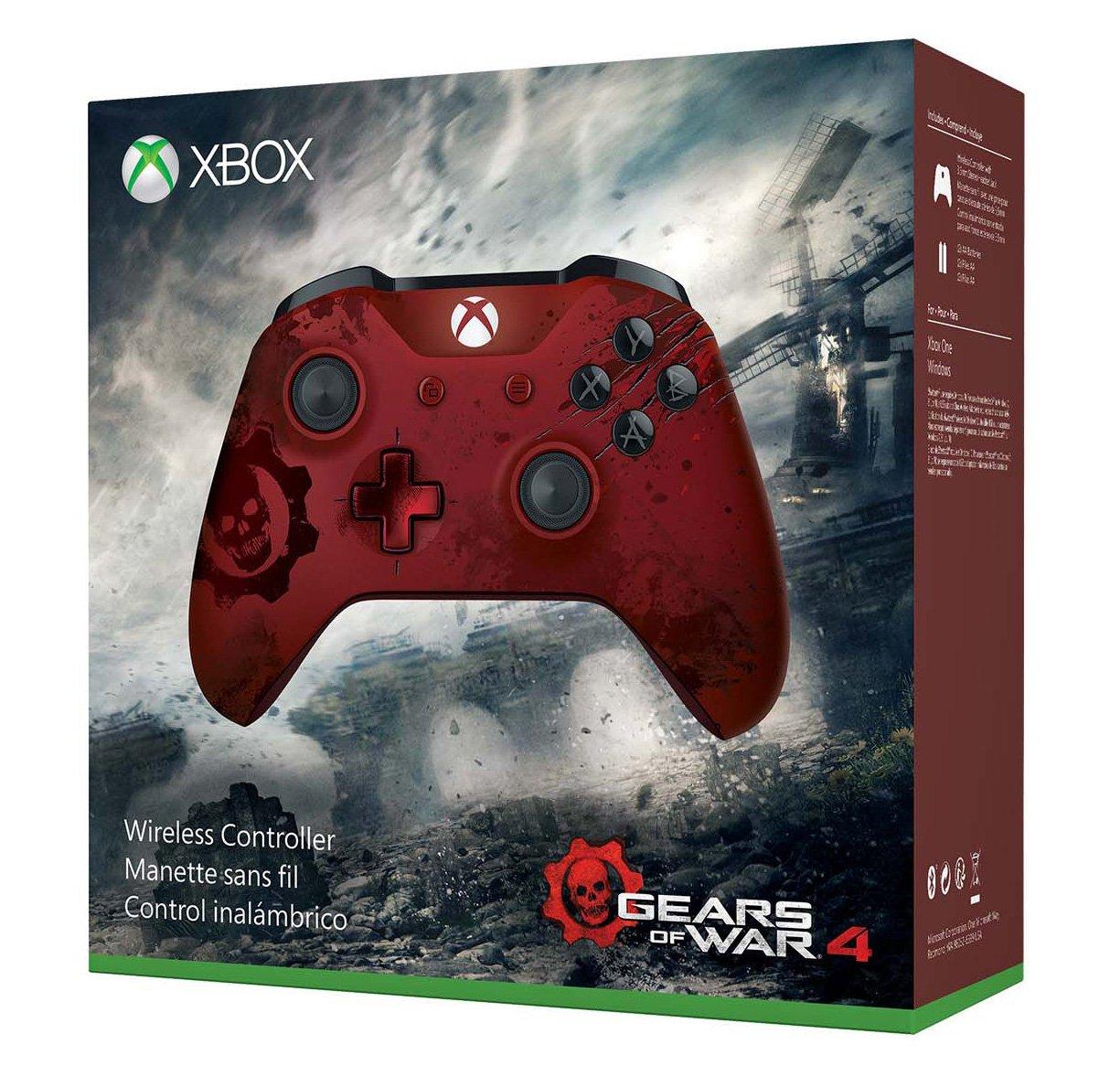 microsoft xbox one gears of war 4 crimson omen limited edition wireless controller