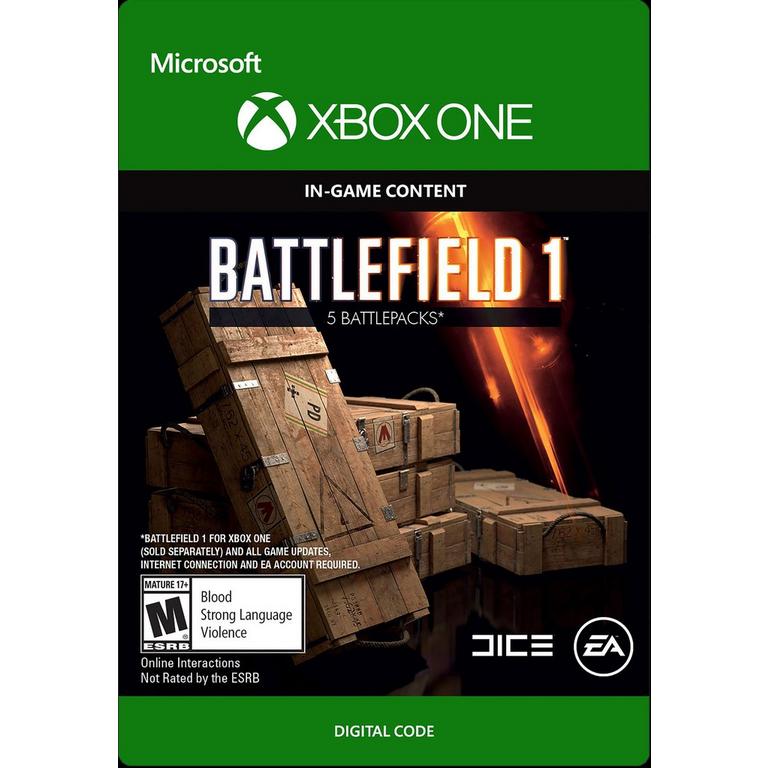 Battlefield 1 Battlepacks x 5 DLC - Xbox One