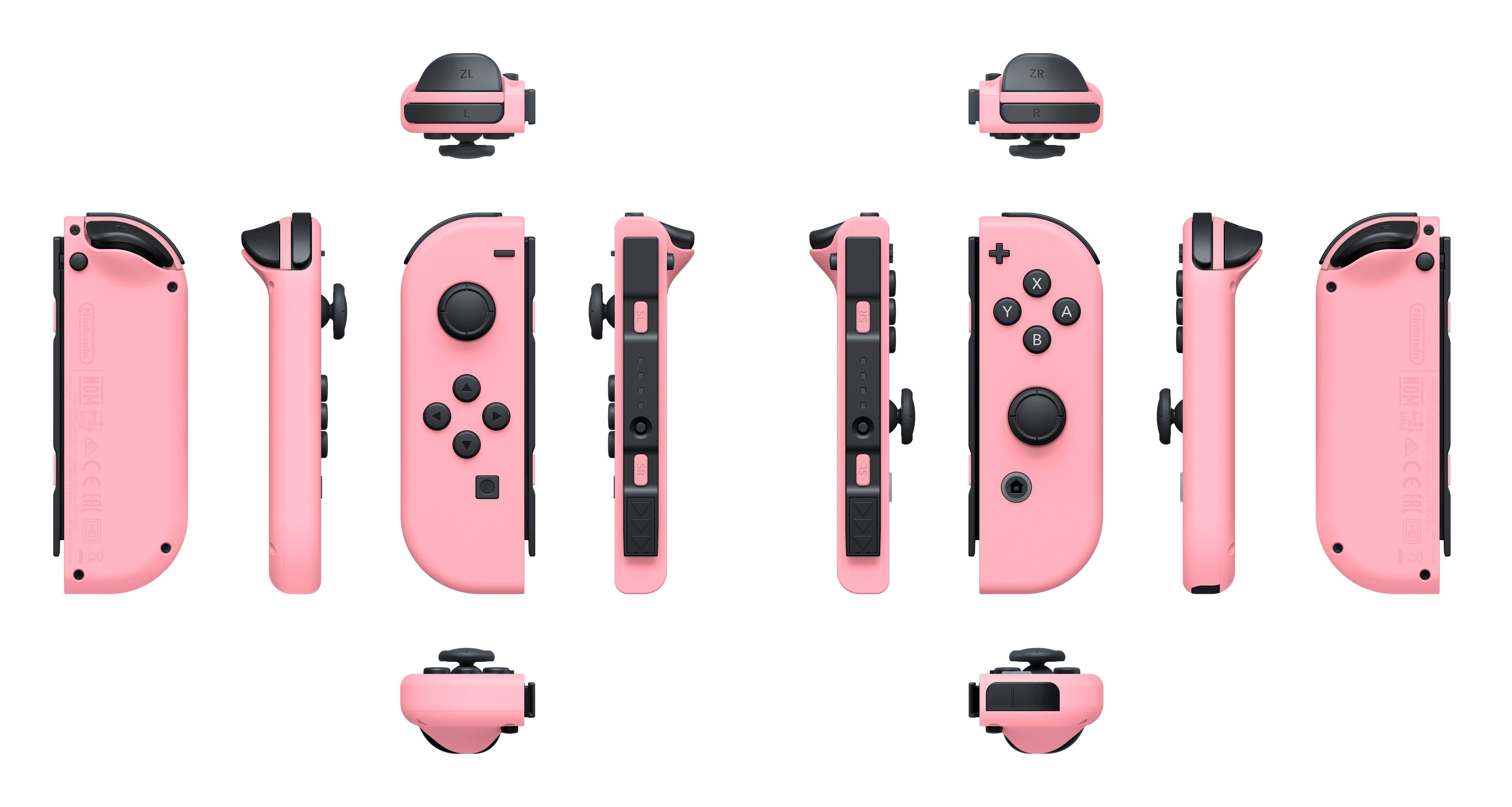 Joycons Joy Con Joycon Izquierdo + Derecho Personalizados Nintendo Switch  rosa y blanco