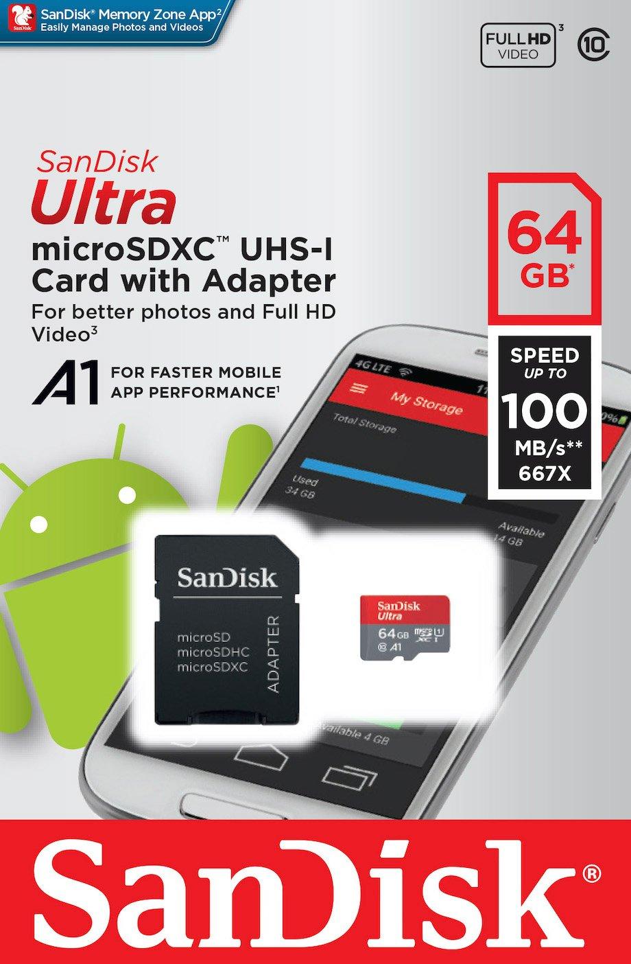 microSD Card with Adapter 64GB for Nintendo |
