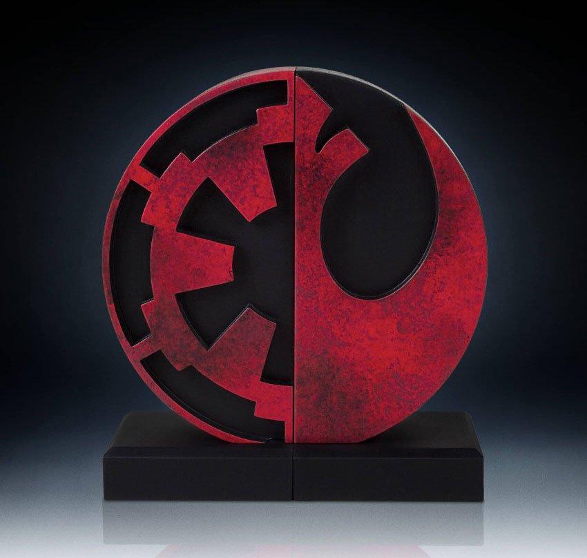 Star Wars Imperial And Rebel Logo Bookends Gamestop