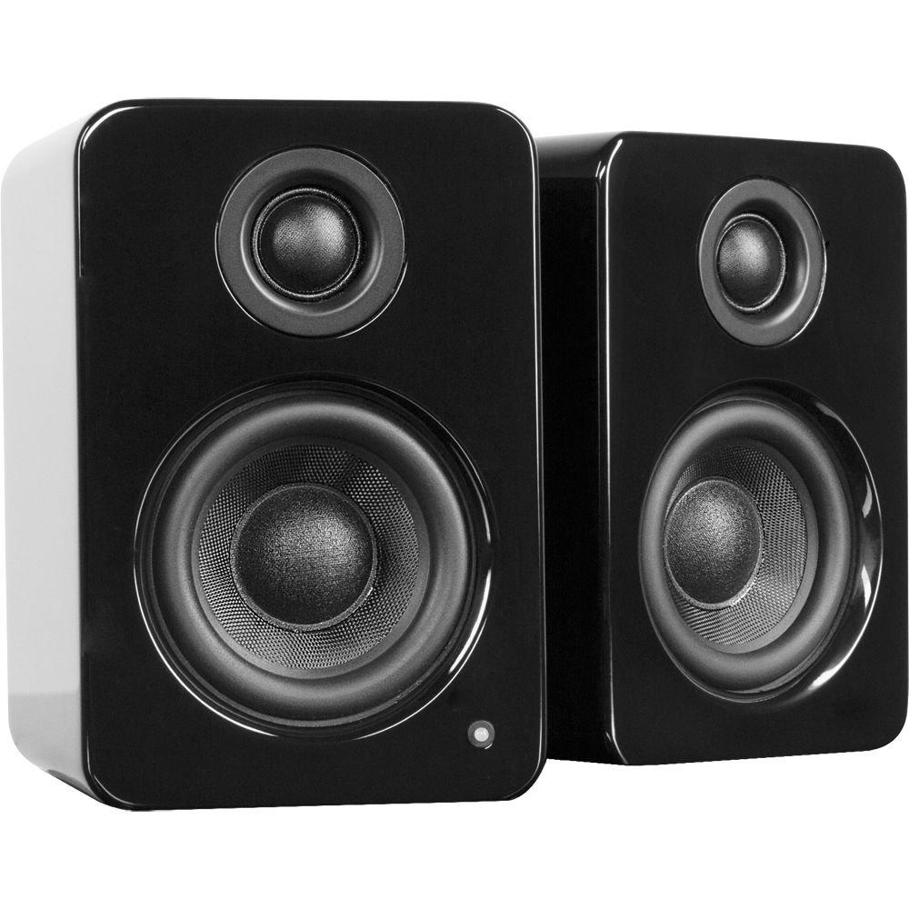 Yu2 Gloss Black Powered Desktop Speakers Gamestop