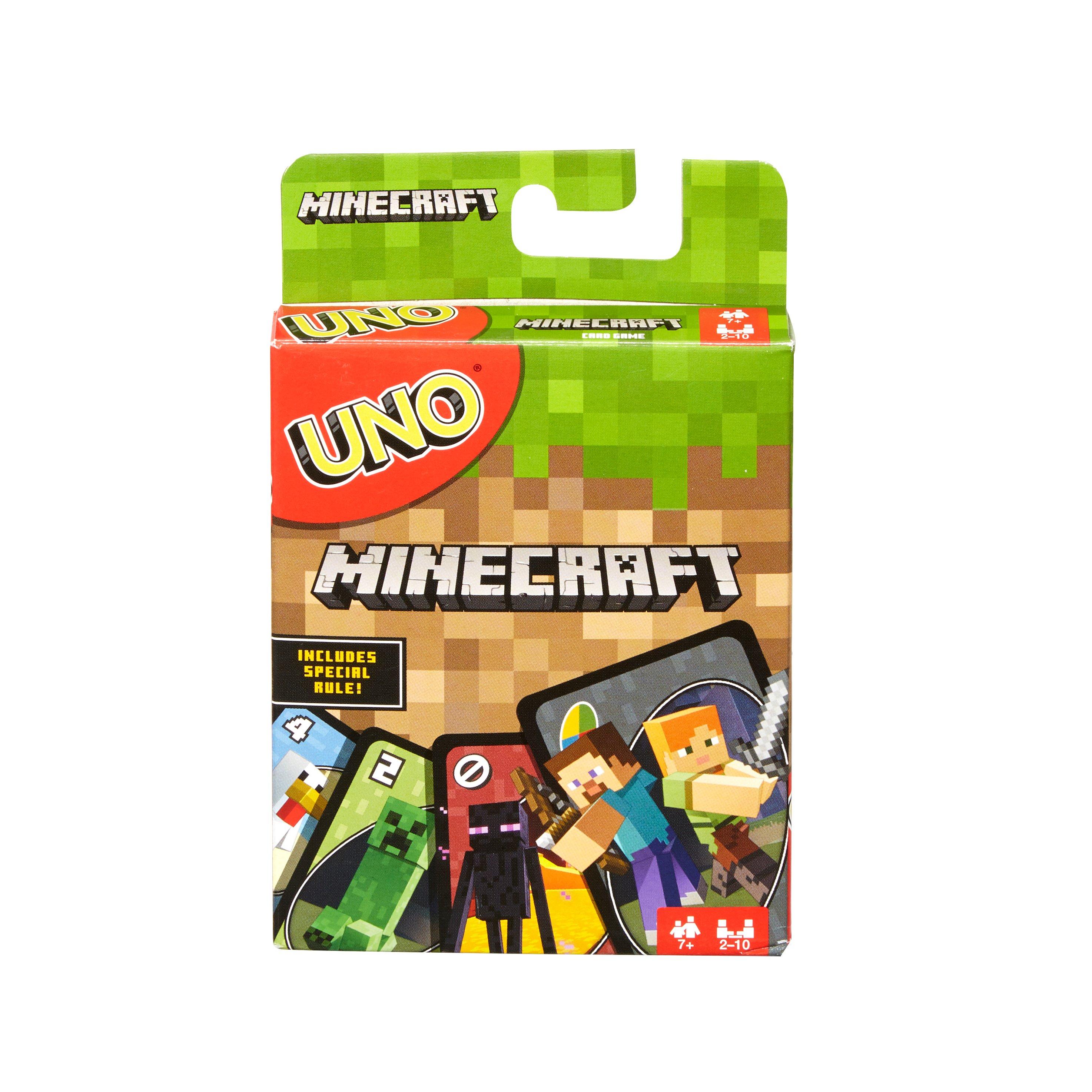UNO Minecraft characters images Card Game special Creeper rule family friend fun 