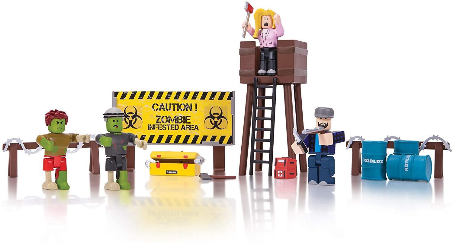 Roblox Zombie Attack Large Playset Gamestop - roblox button eyes roblox free online download