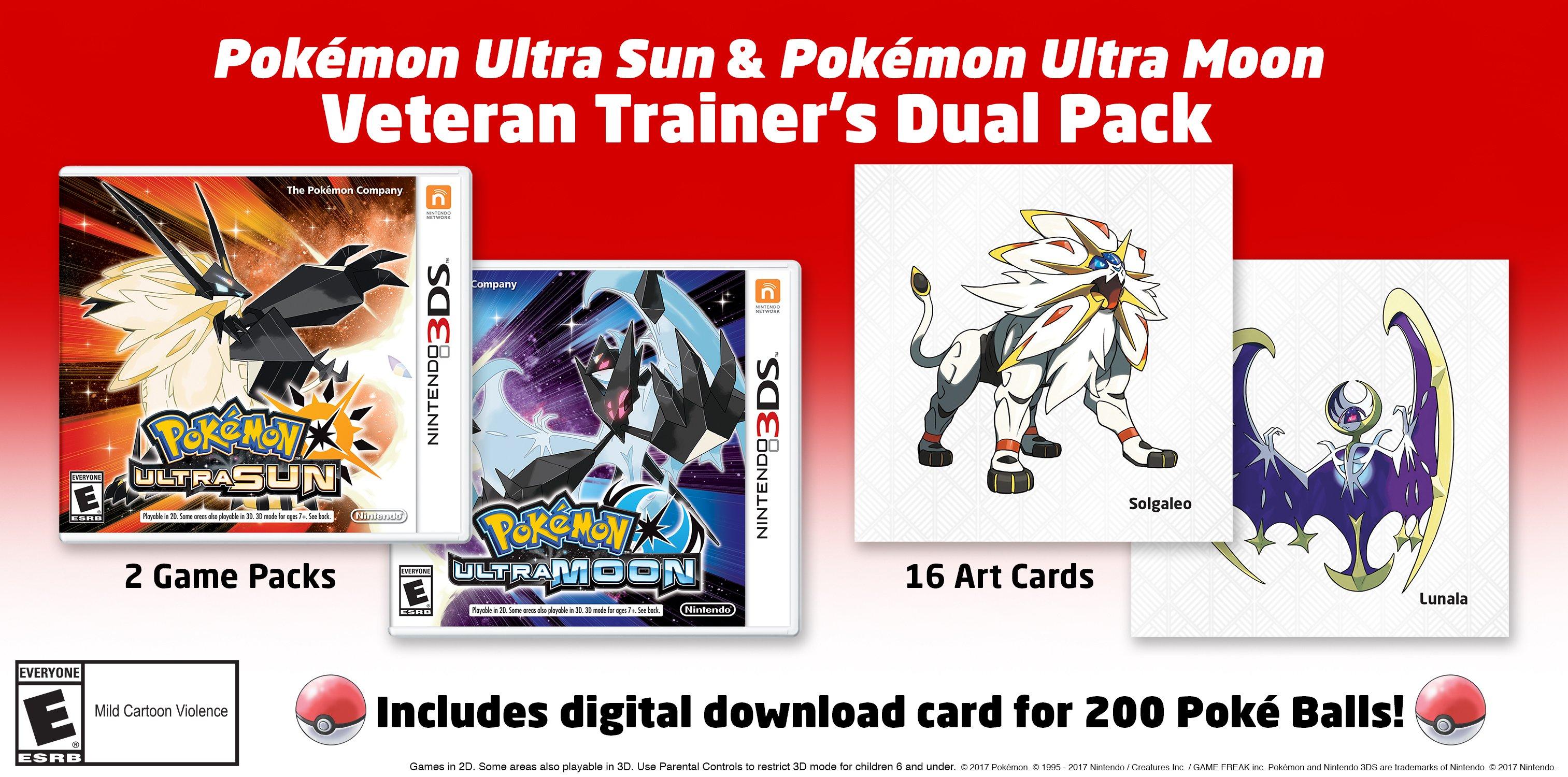 Pokemon Ultra Sun Pokemon Ultra Moon Veteran Trainers Dual Pack Nintendo 3ds Gamestop