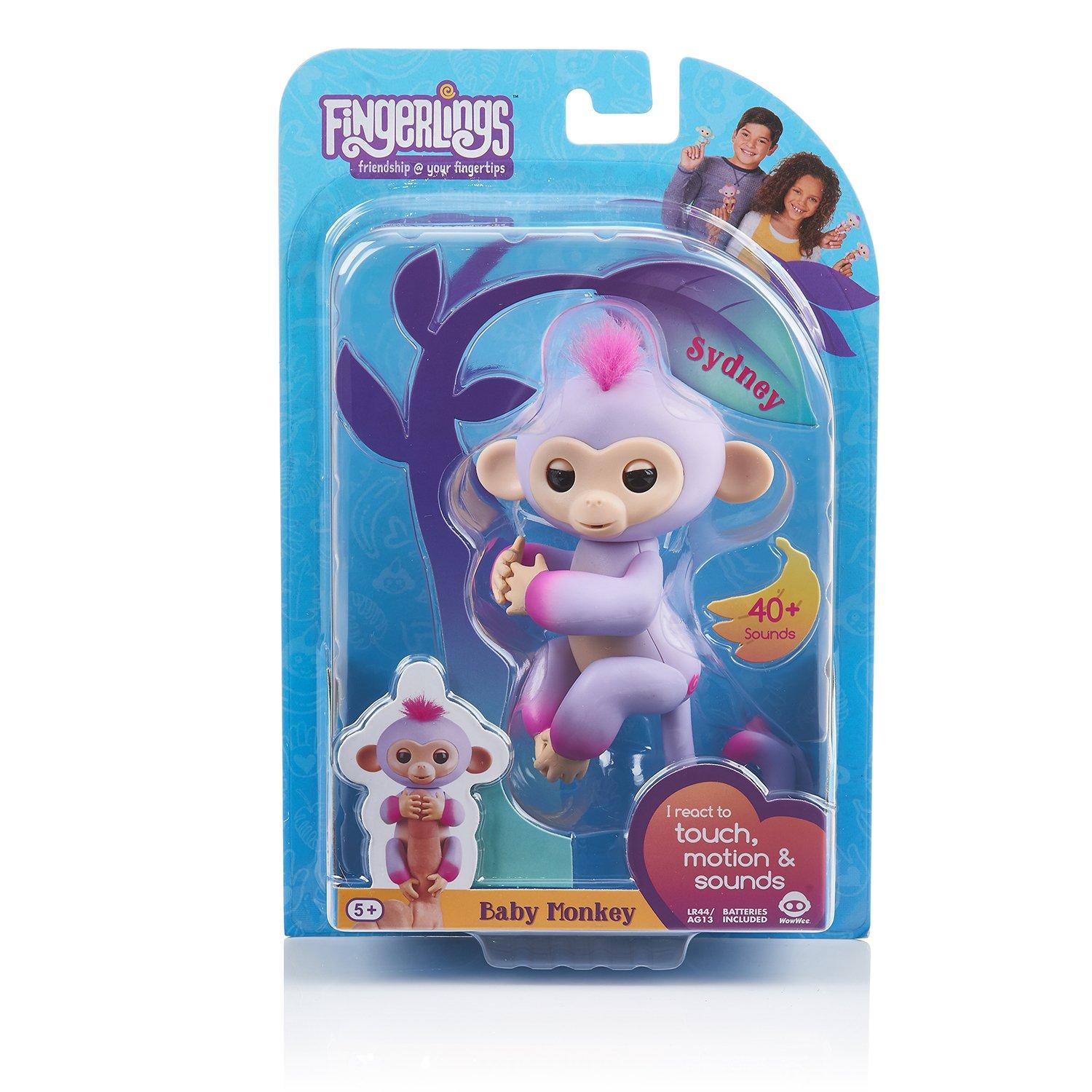 Fingerlings Interactive Baby Monkey Sydney Purple With Pink