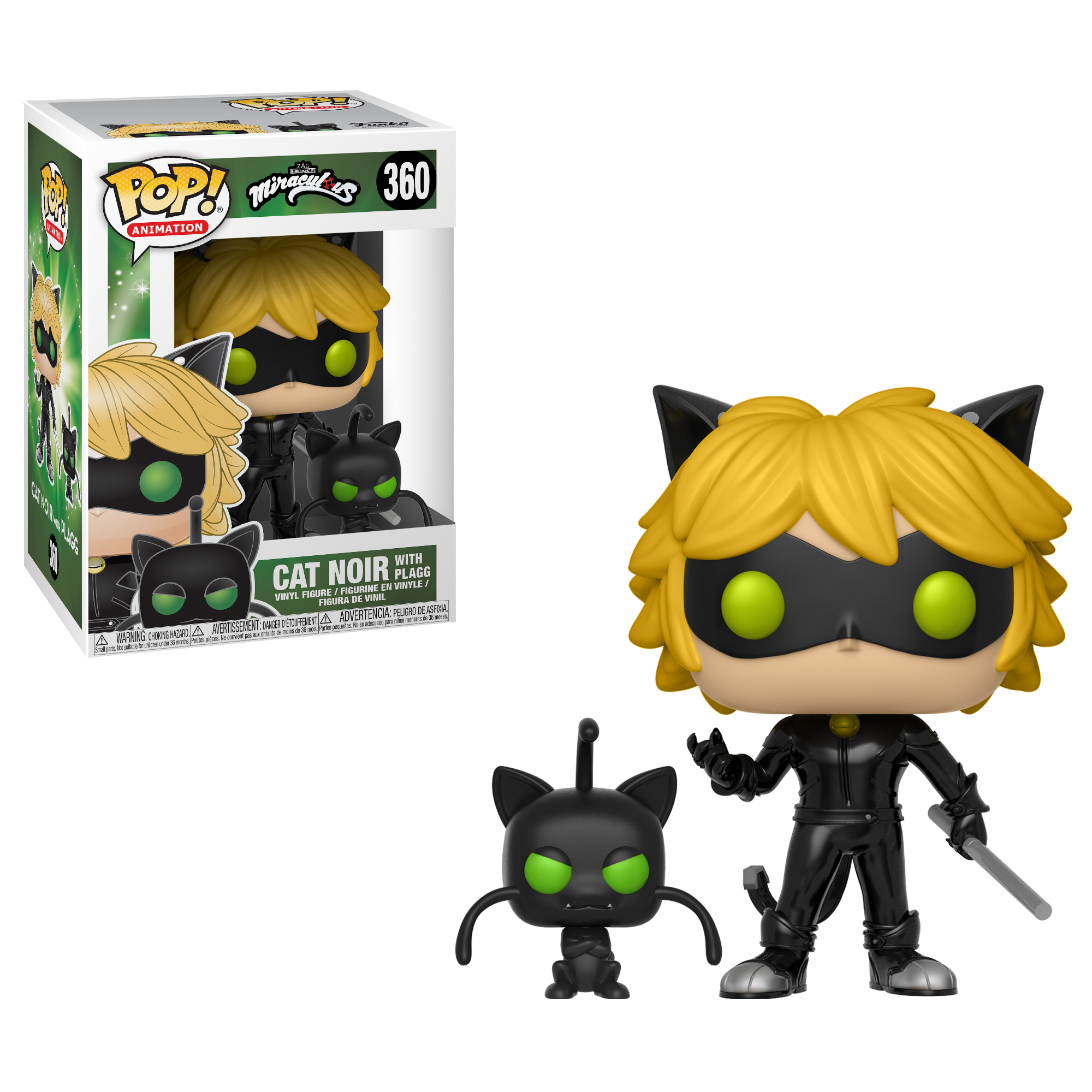 Pop Animation Miraculous Cat Noir With Plagg Gamestop