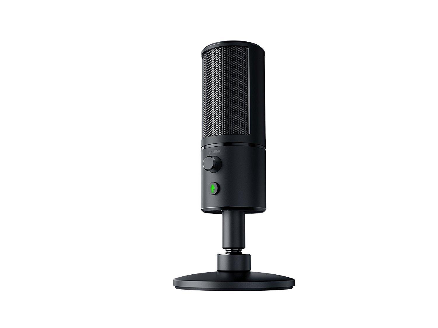 Razer Seiren X USB Streaming Microphone: Professional Grade - Built-in  Shock Mount - Supercardiod Pick-Up Pattern - Anodized Aluminum - Classic  Black