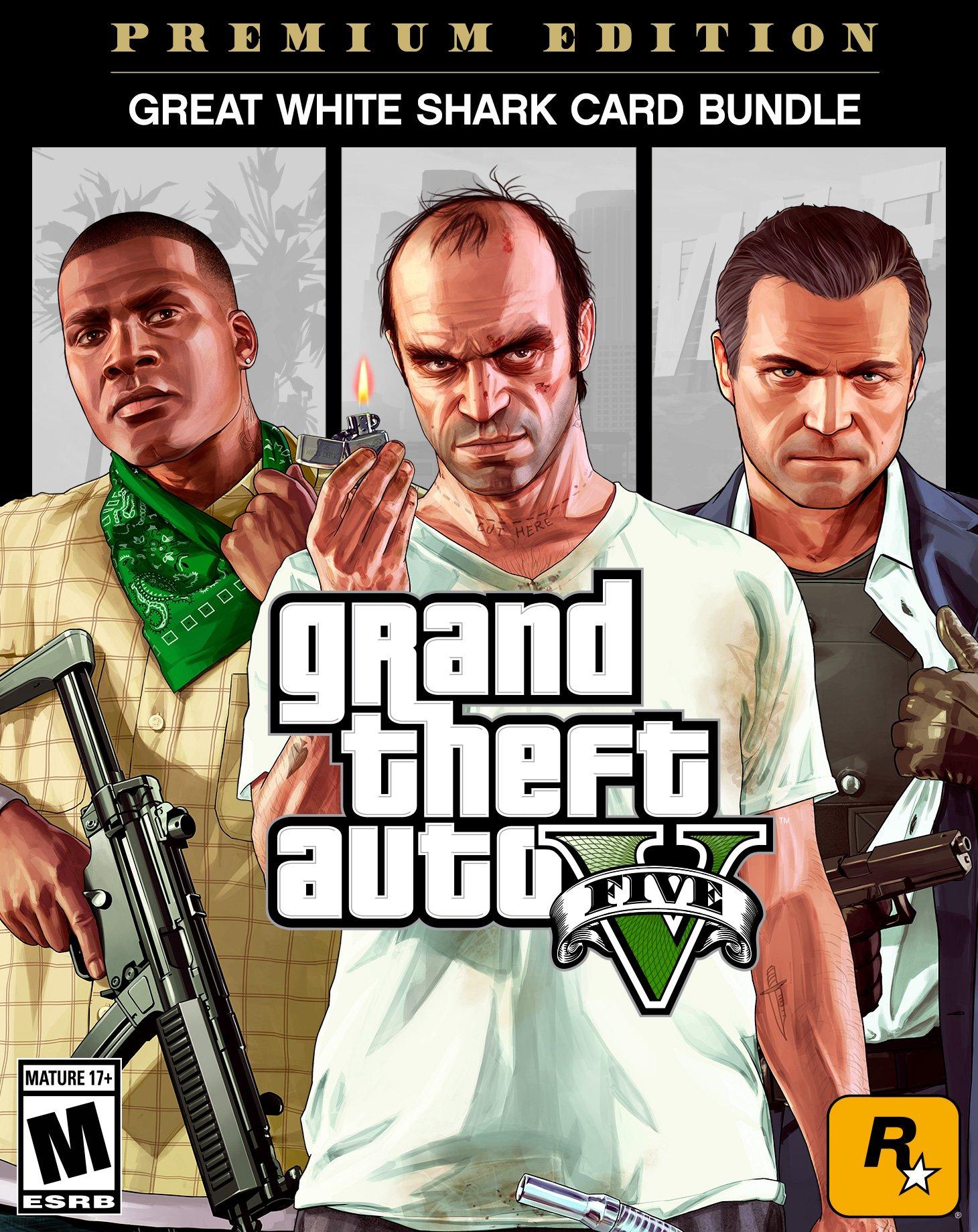 Ledelse Slumkvarter berømmelse Grand Theft Auto V: Premium Edition and Great White Shark Card Bundle |  GameStop