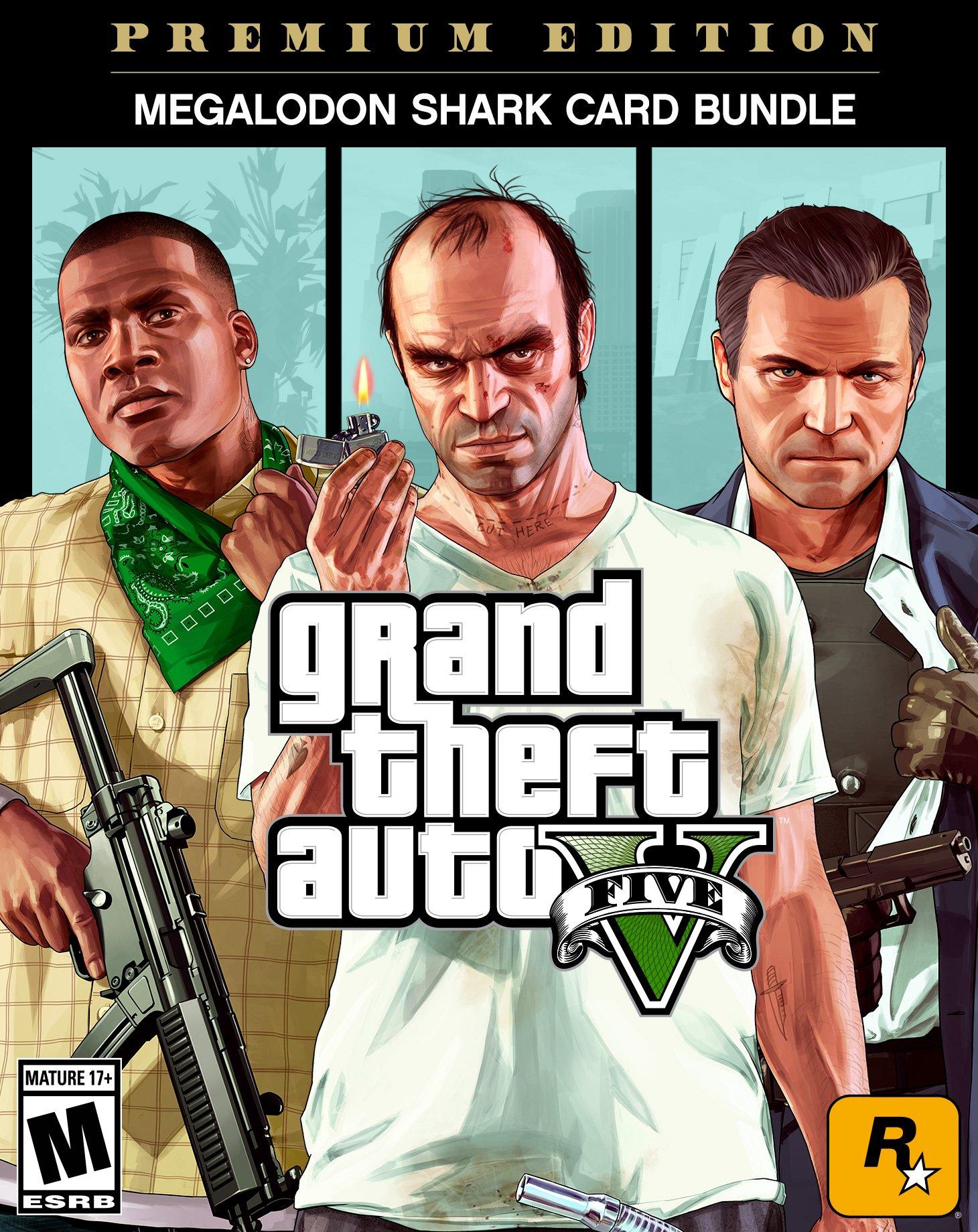 Grand Theft Auto V Premium Edition And Megalodon Shark Card Bundle Pc Gamestop