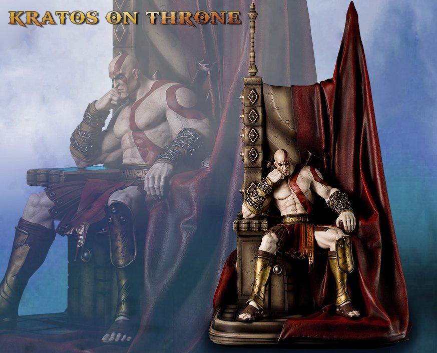 God of War Kratos on Throne Statue 