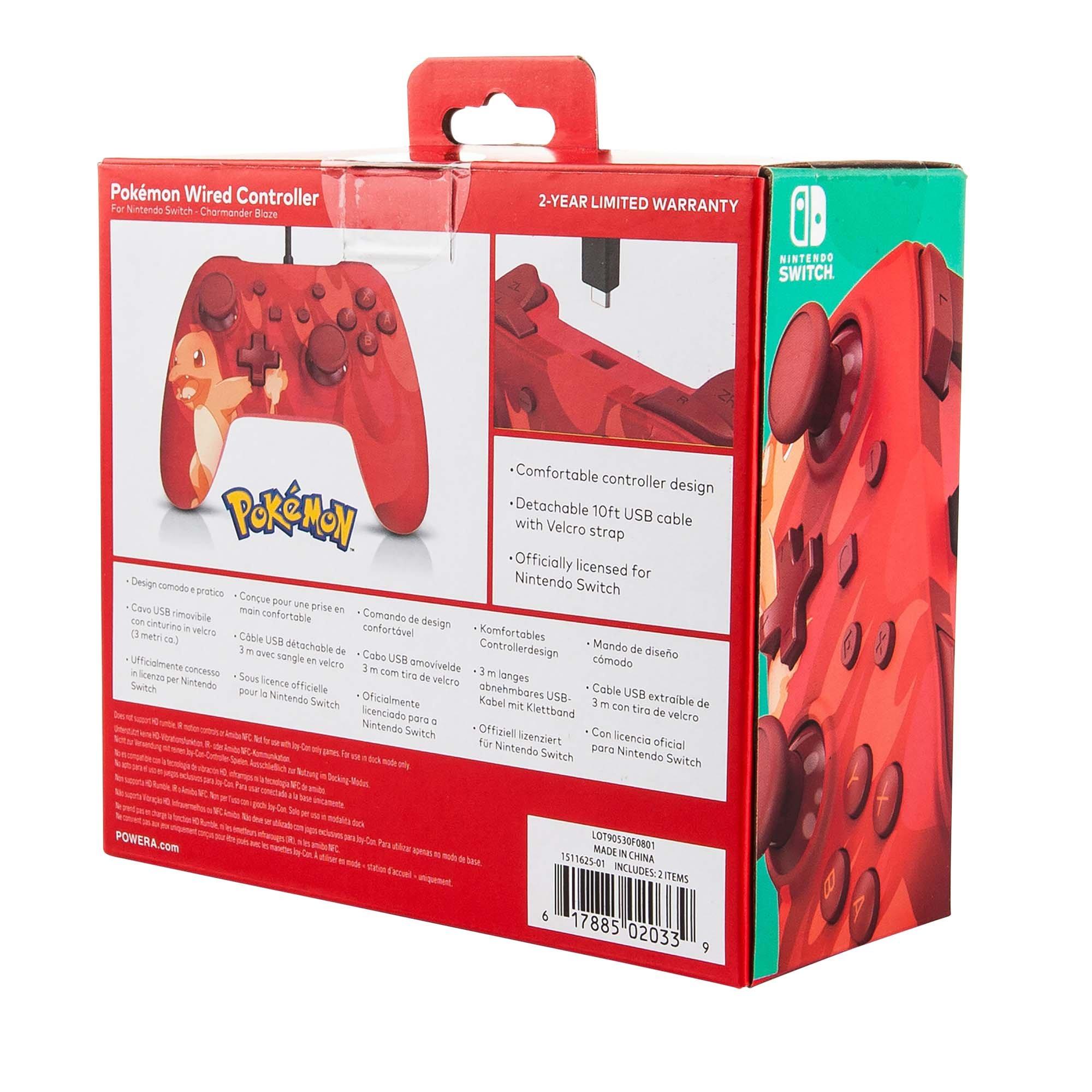 PowerA Wired Controller for Nintendo Switch Charmander Blaze